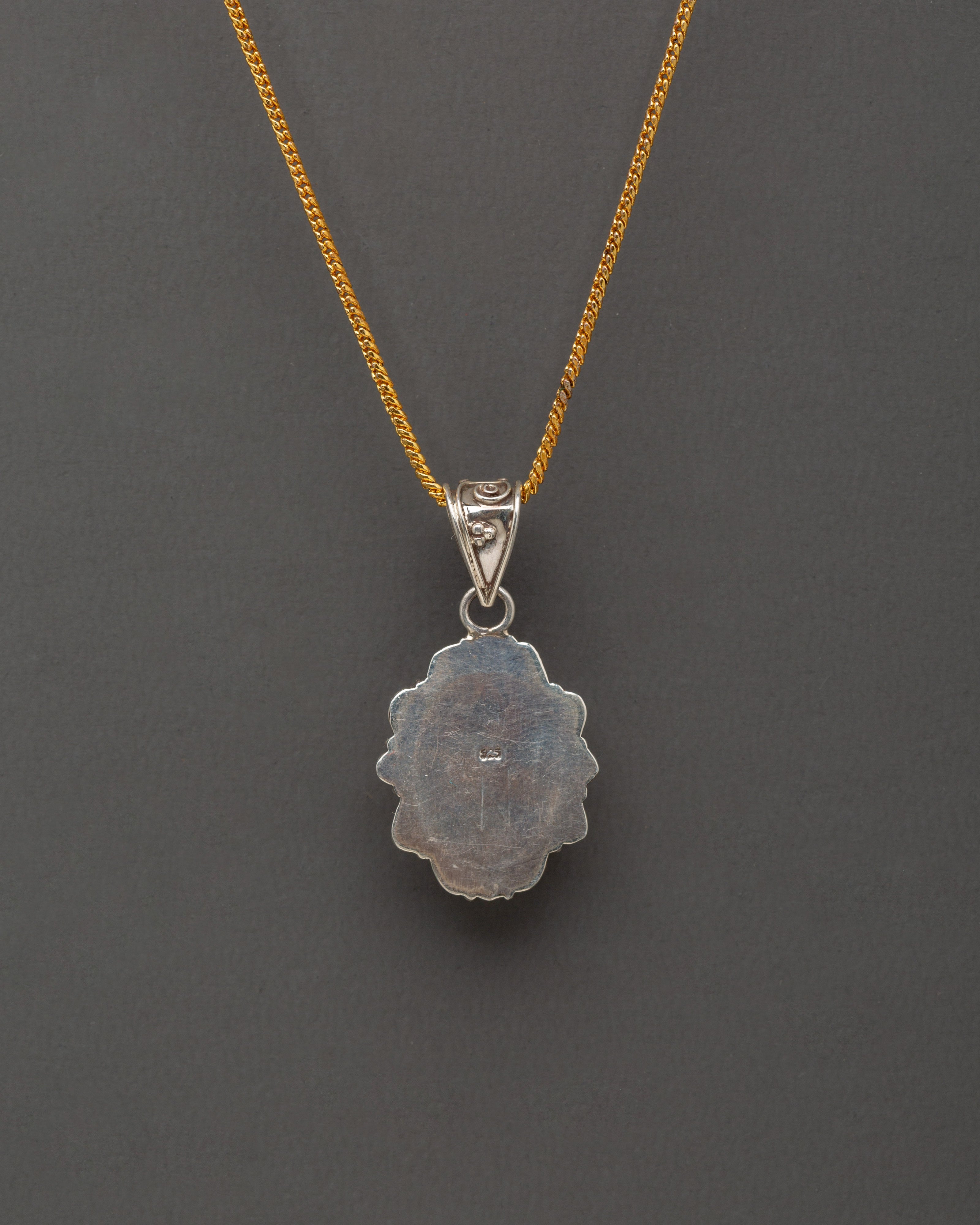 Tibetan Silver Jewelry Set | Handcrafted Stone Earring, Locket & Ring