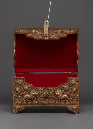 Copper Treasure Box with Gold Plating | Snow Lion Guardians