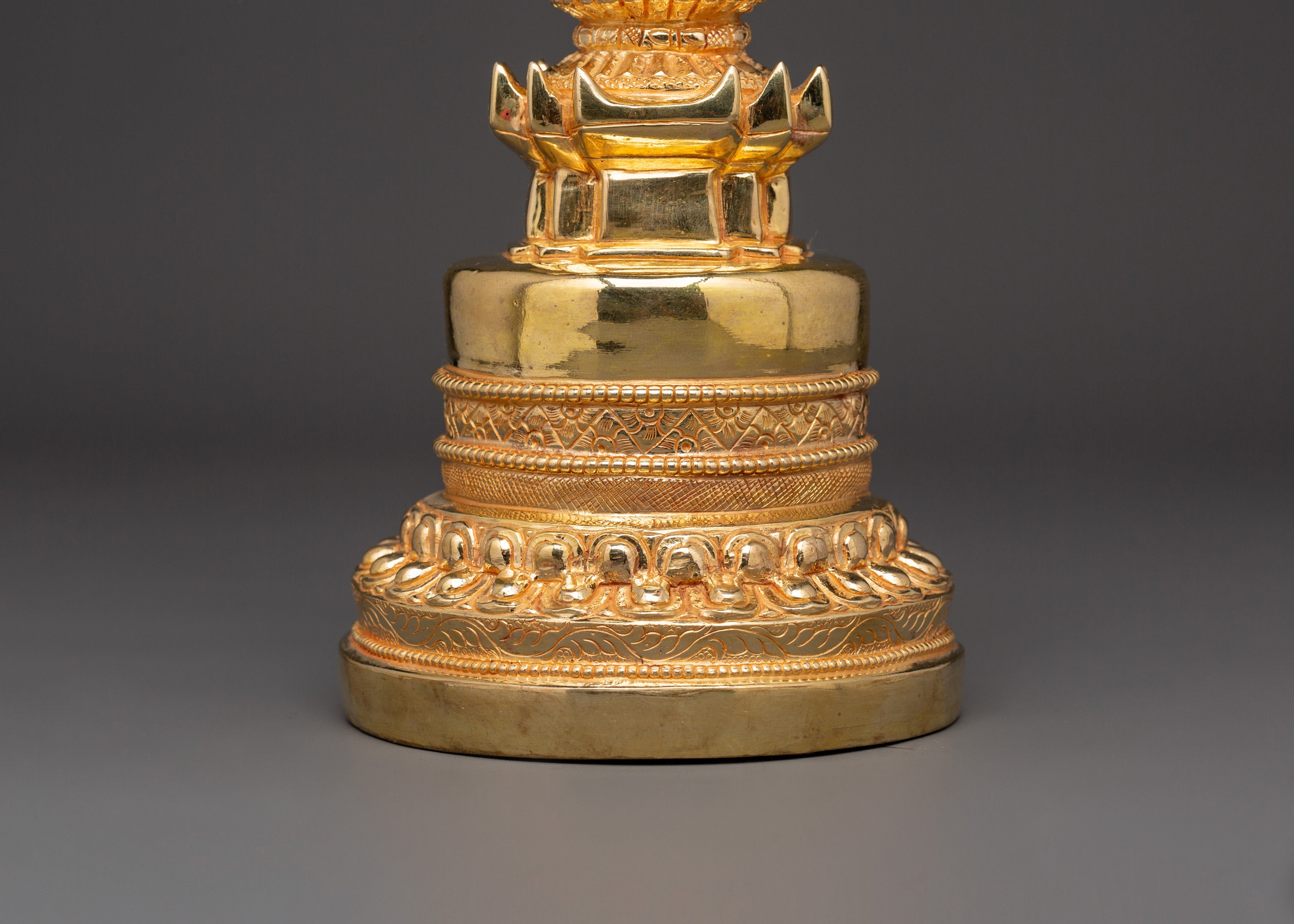 Gold Plated Stupa for Spiritual Space | Altar and Meditation