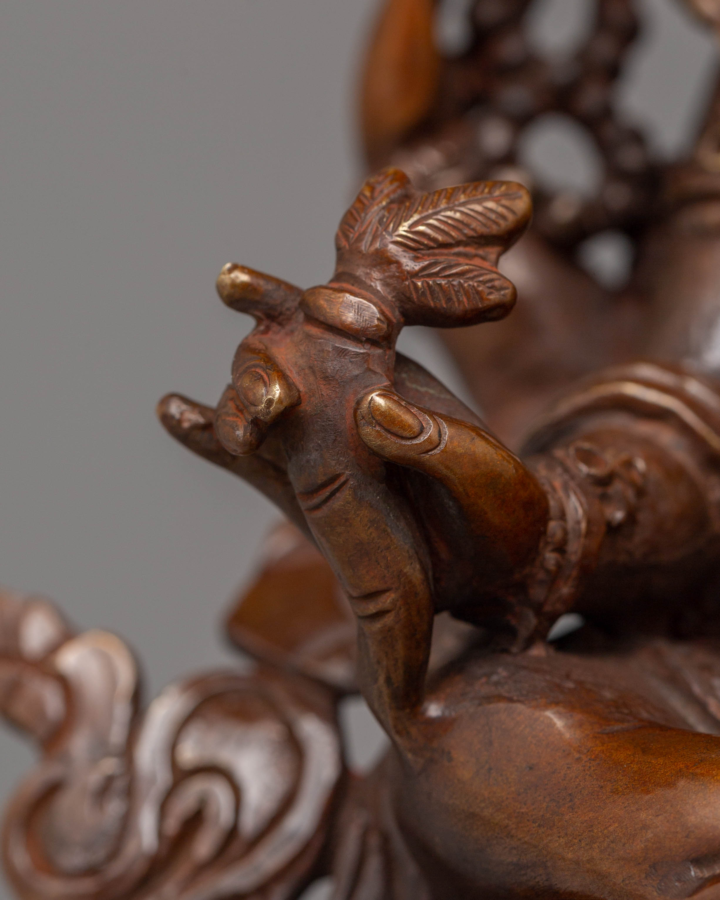 Statue of Hindu Lord Ganesha | Sacred Copper & Acrylic Ganesha Sculpture