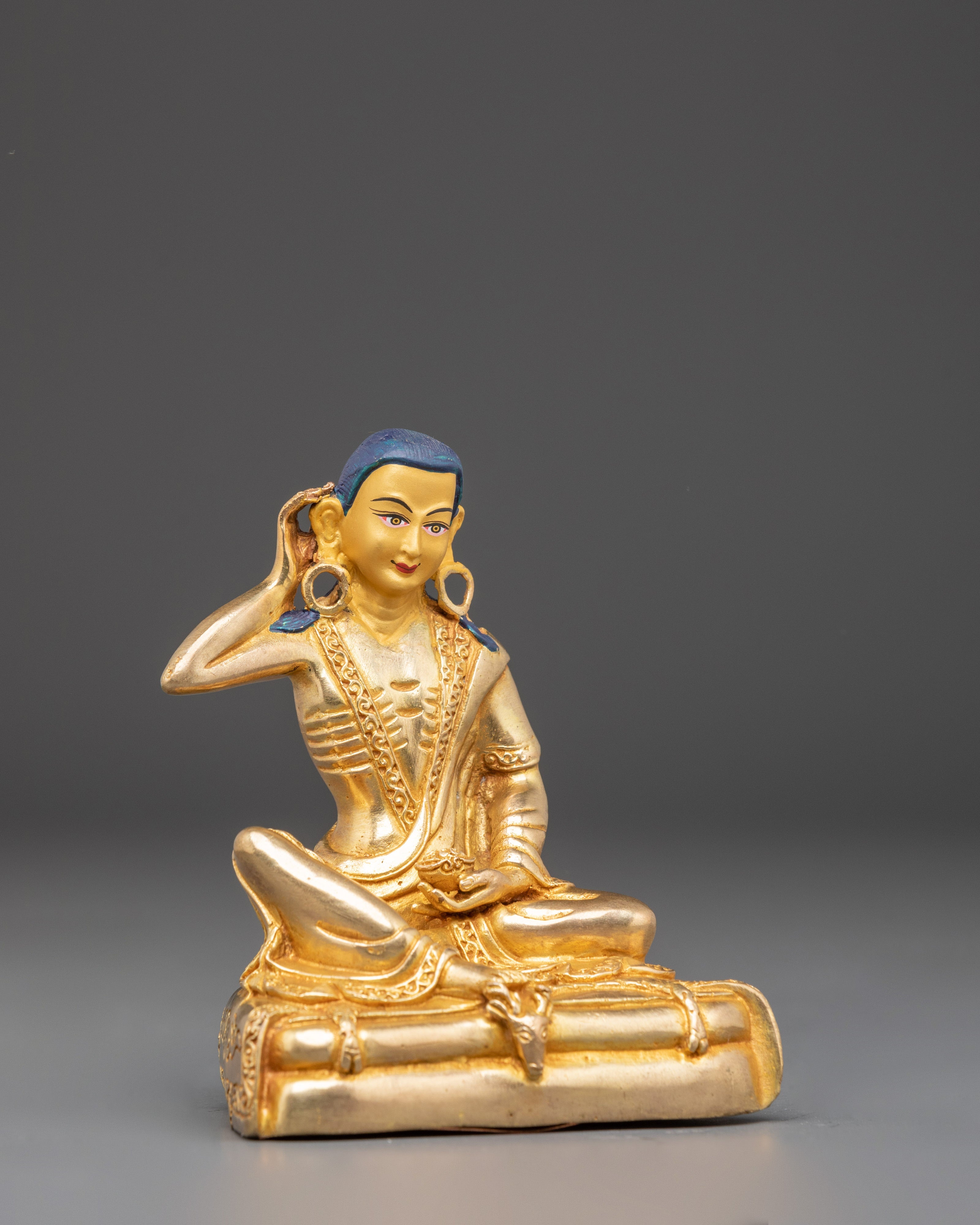 Tibetan Milarepa Figurine | Copper Statue of Great Yogi
