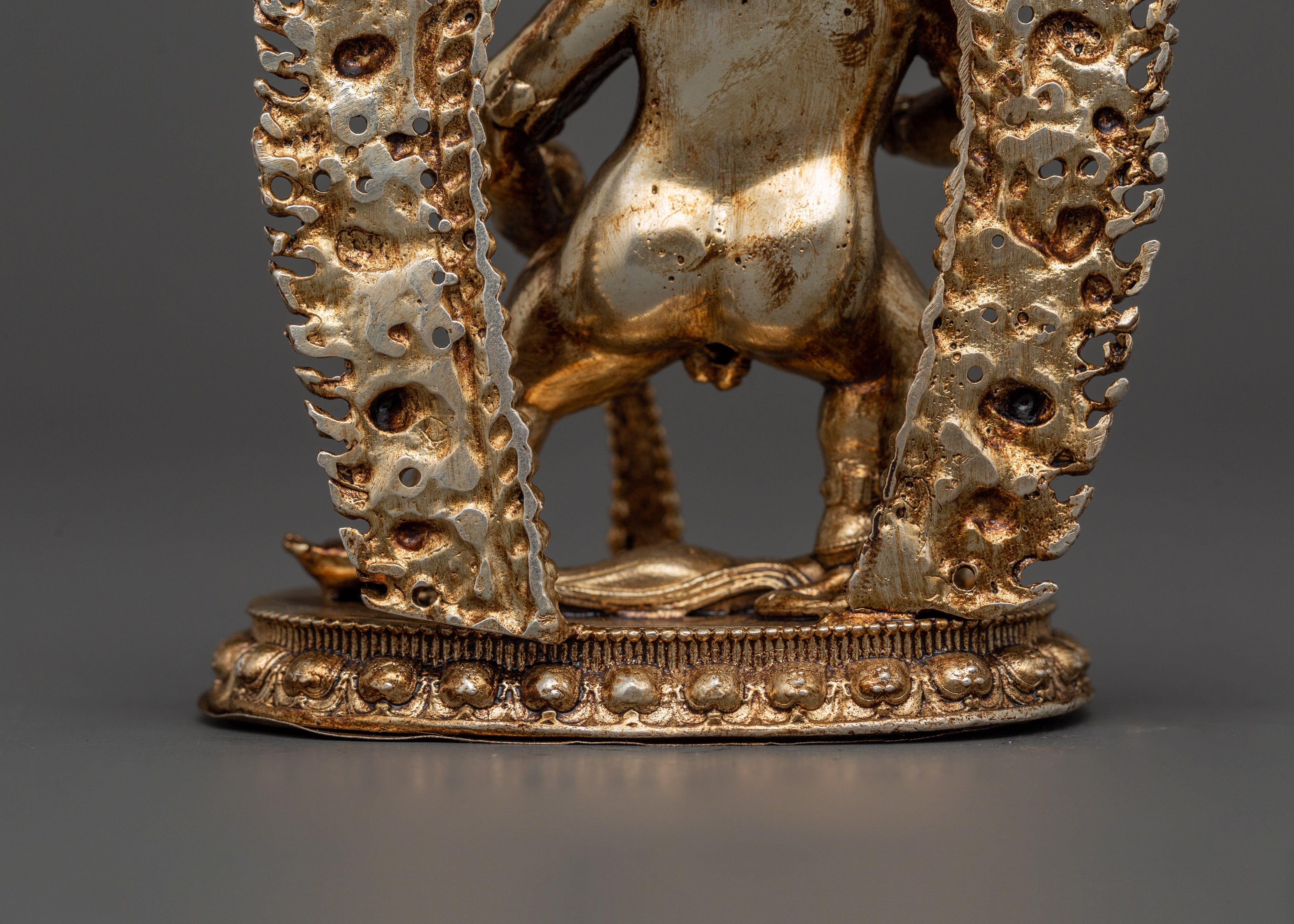 Black Dzambhala Tibetan Wealth Deity Statue | Copper Buddhist Sculpture for Home Decor