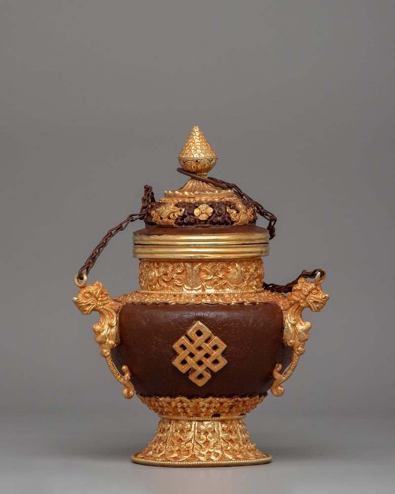 Buddhist Hanging Incense Burner | Traditional Vajrayana Burner With Copper and Gold-Plated