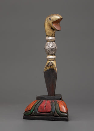 Brass Inlaid Phurba | Tibetan Dagger for Ritual Protection