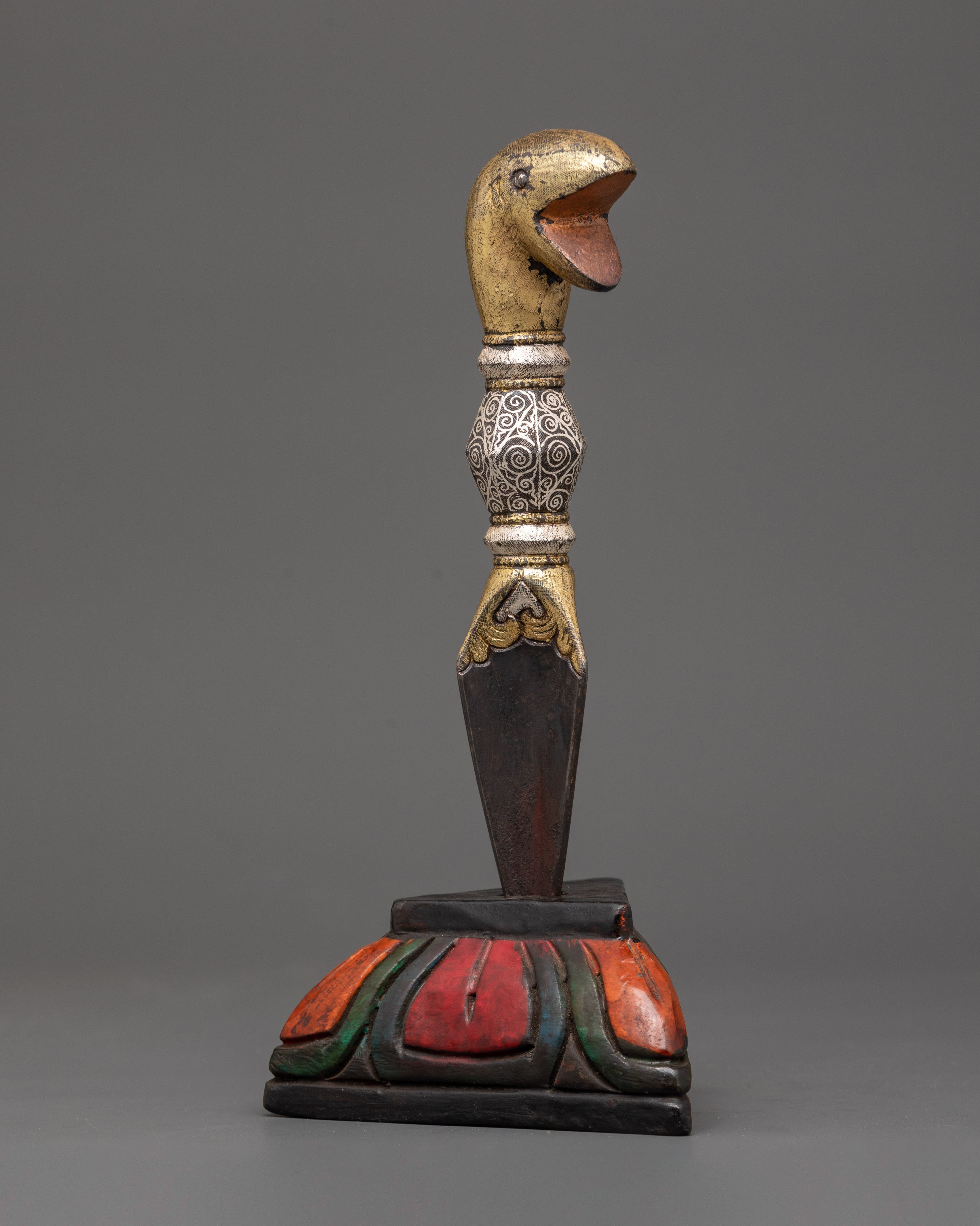 Brass Inlaid Phurba | Tibetan Dagger for Ritual Protection