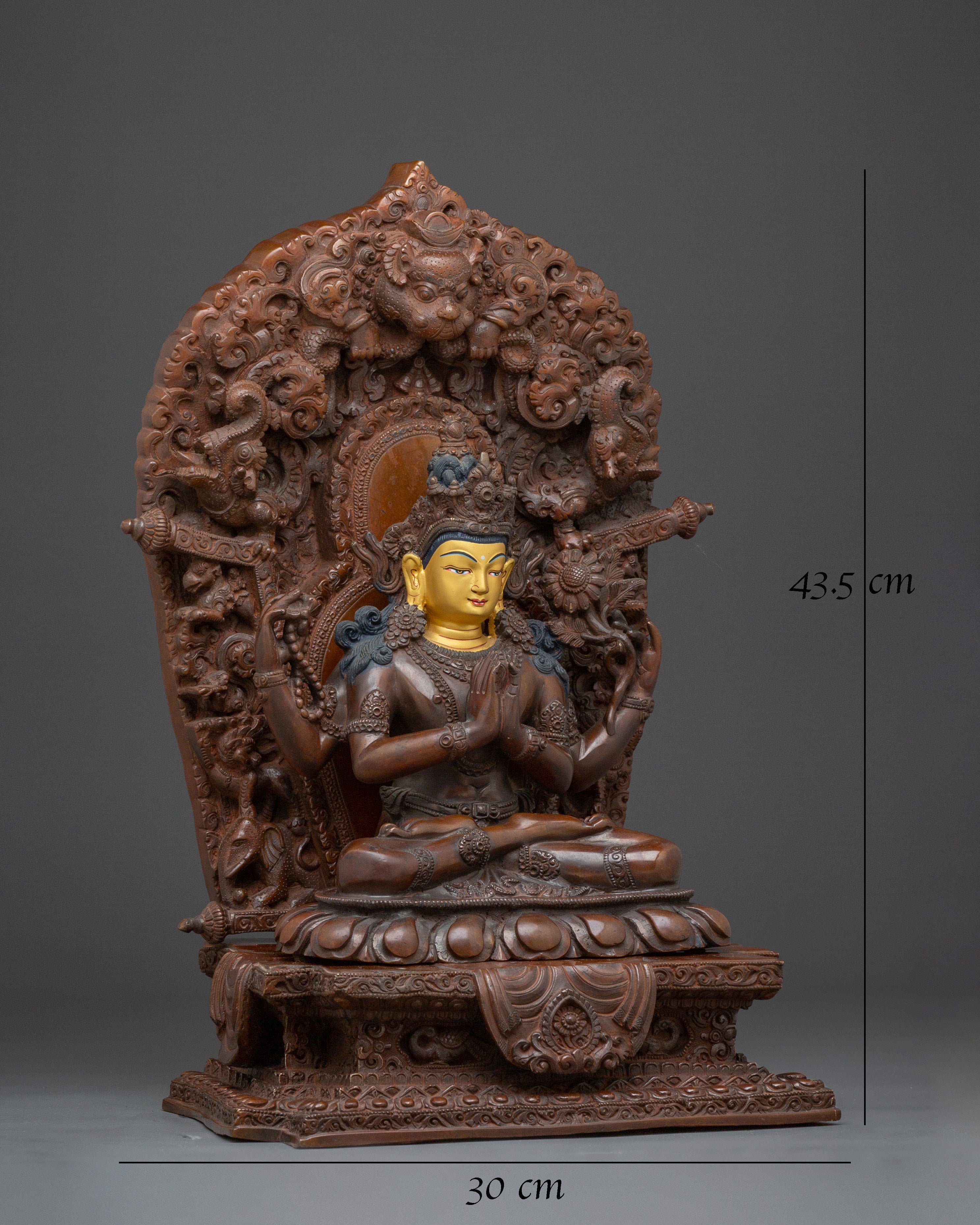 Tibetan Four-Armed Avalokiteshvara Copper Statue