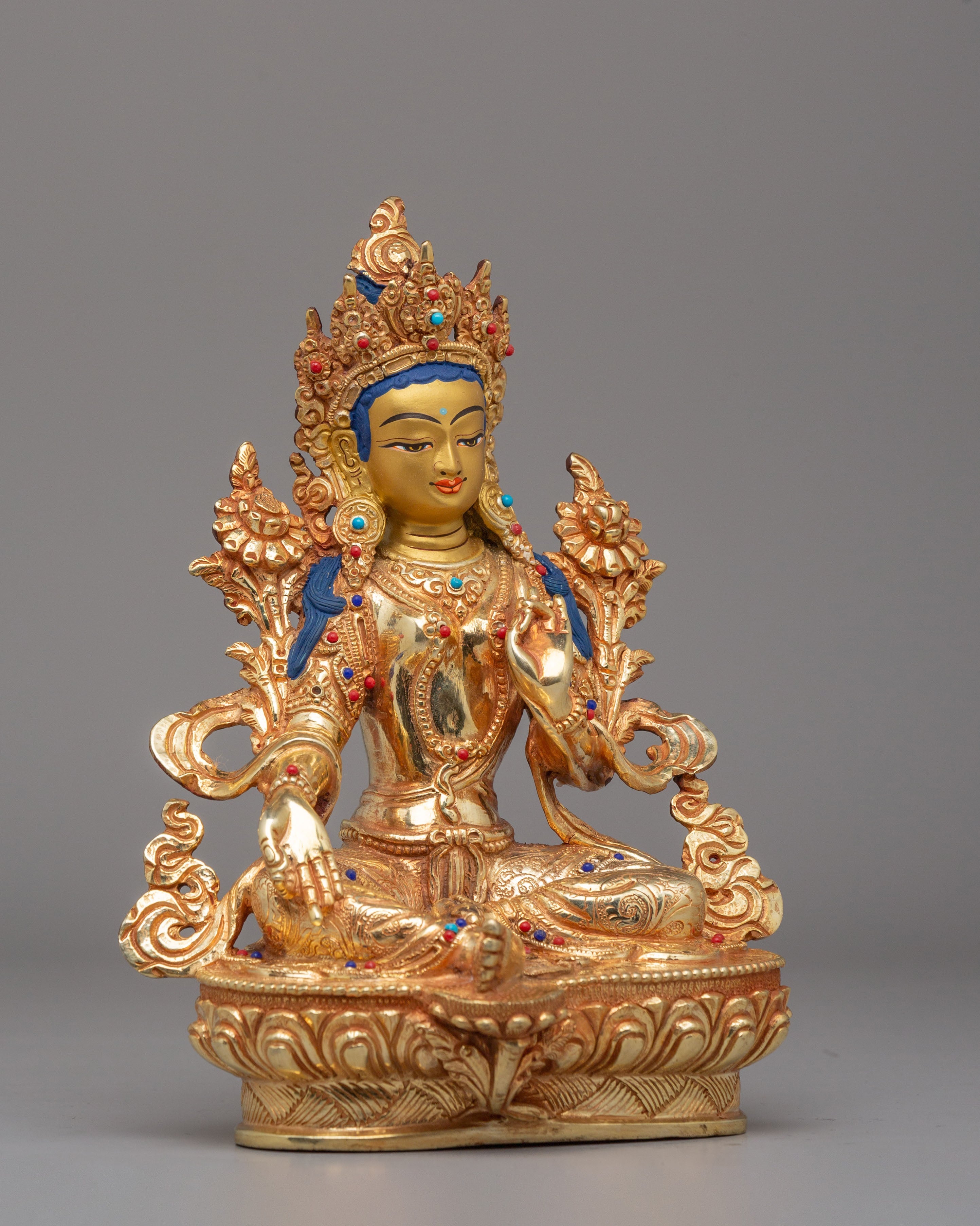 Himalayan Compassion Green Tara Statue | Divine Feminine Wisdom Art