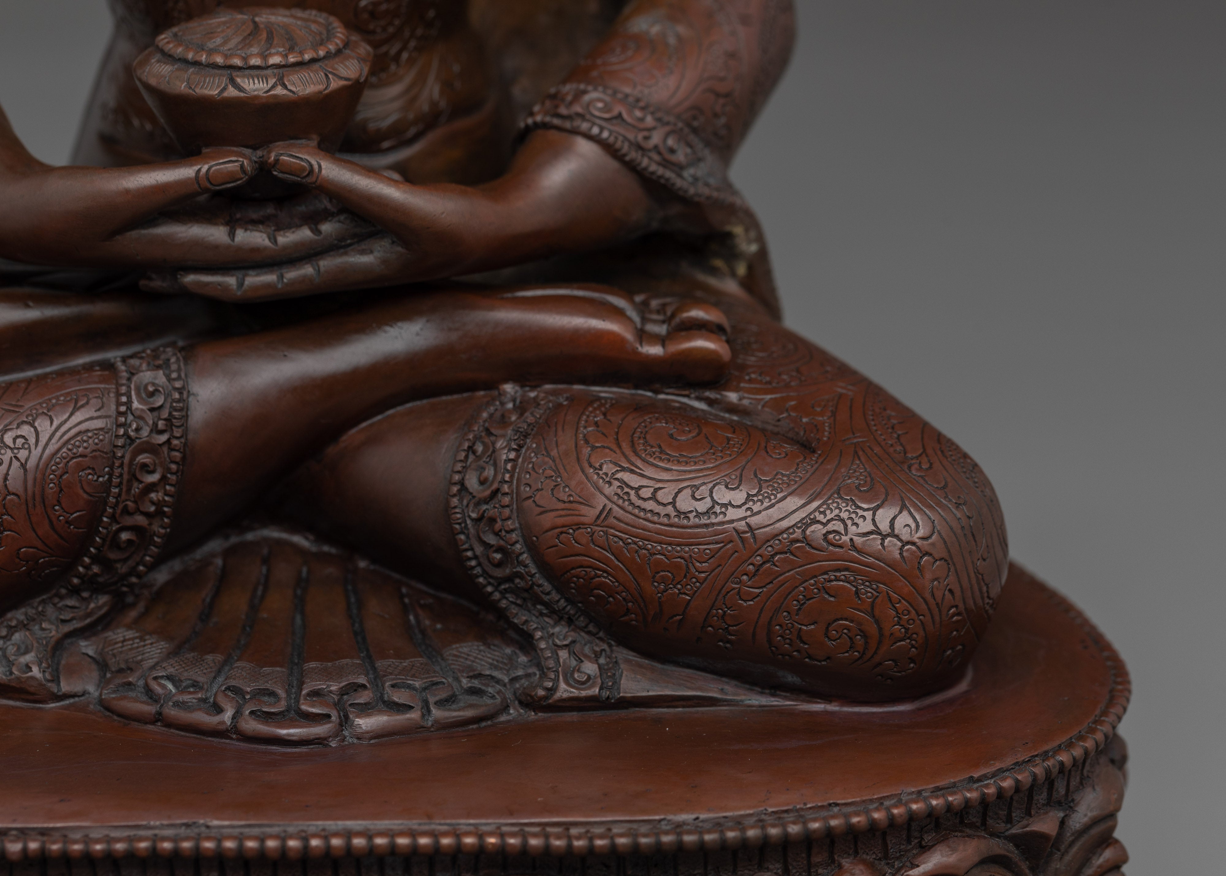 Sukhavati Ruler Oxidized Amitabha Buddha Figurine | Altar Decor for Meditation