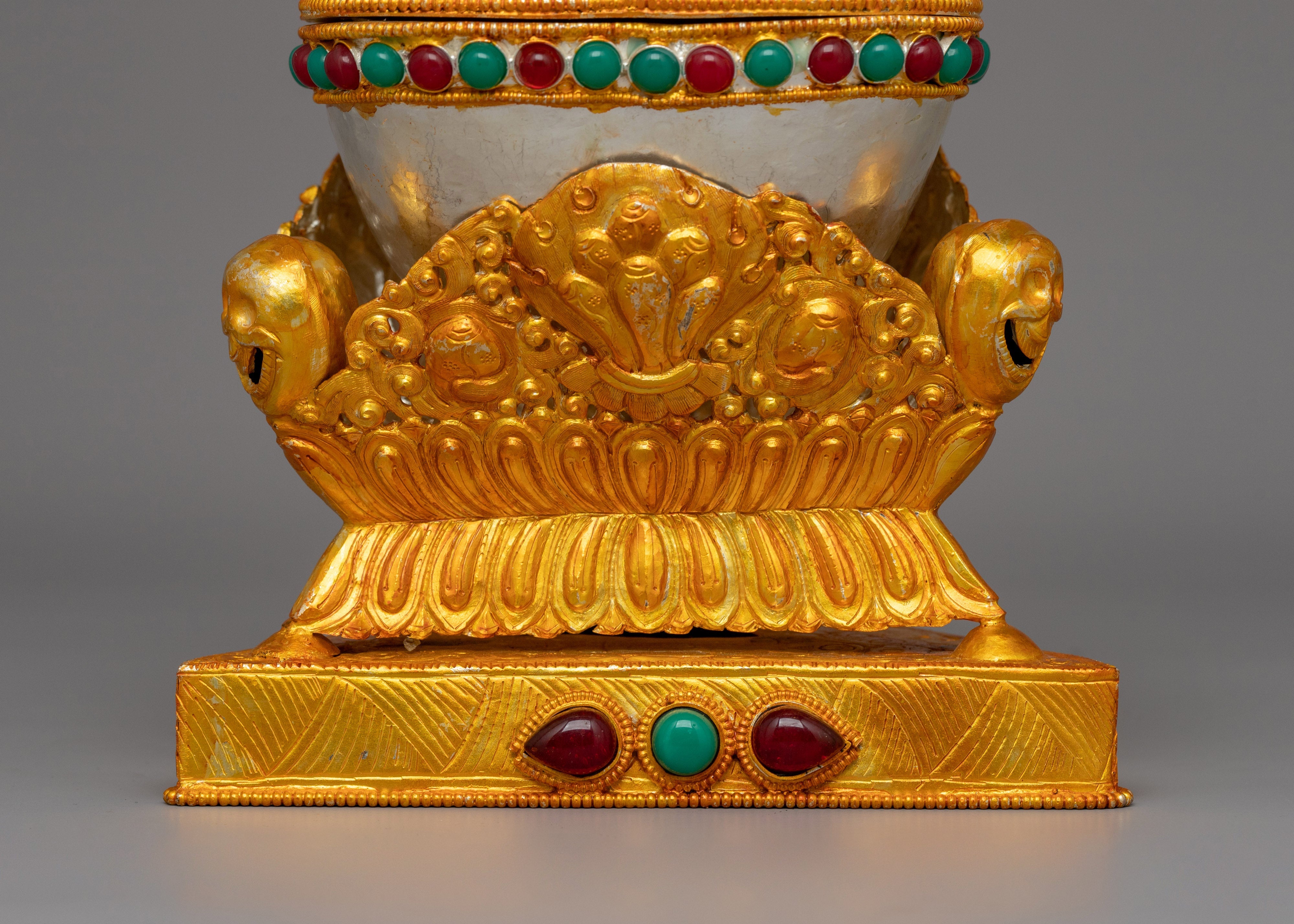 Hand-carved Kapala for Shrine | A Sacred Ritual Offering Bowl