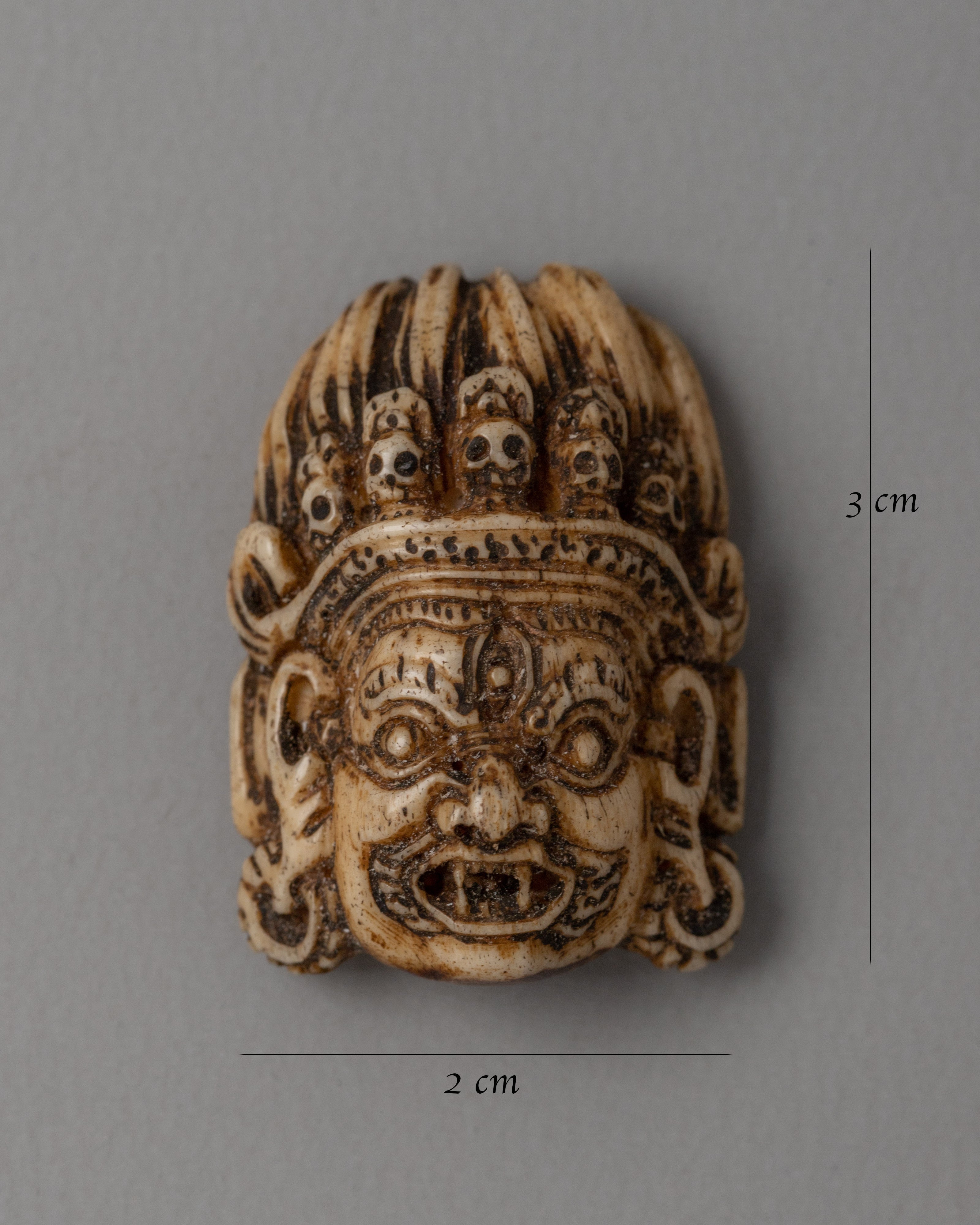 Handcarved Bhairav Mask | Tantric Guardian Artwork