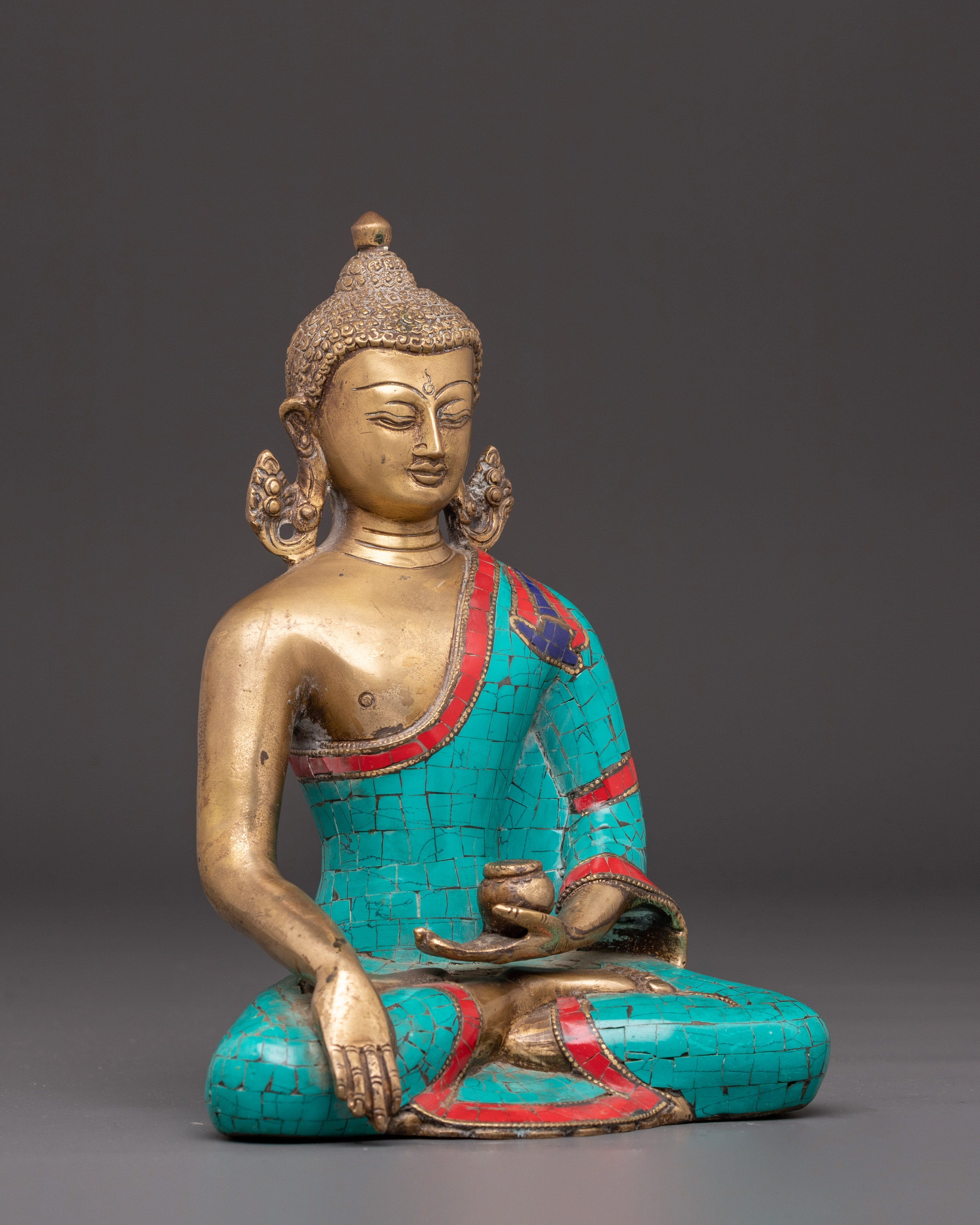 Sacred Buddha Shakyamuni Himalayan Statue | Brass Shakyamuni Buddha Art