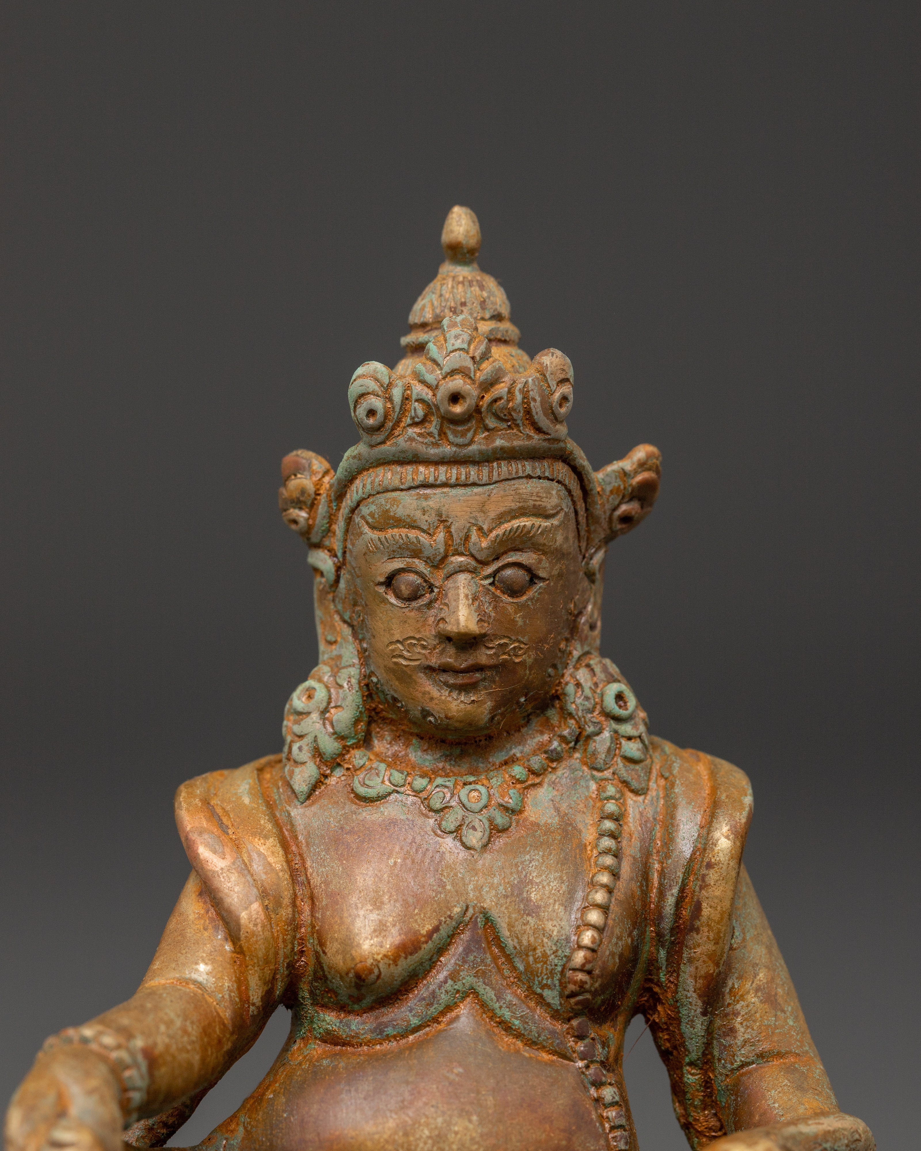 Dzambala Wealth Deity Copper Statue | Traditional Tibetan Deity of Abundance