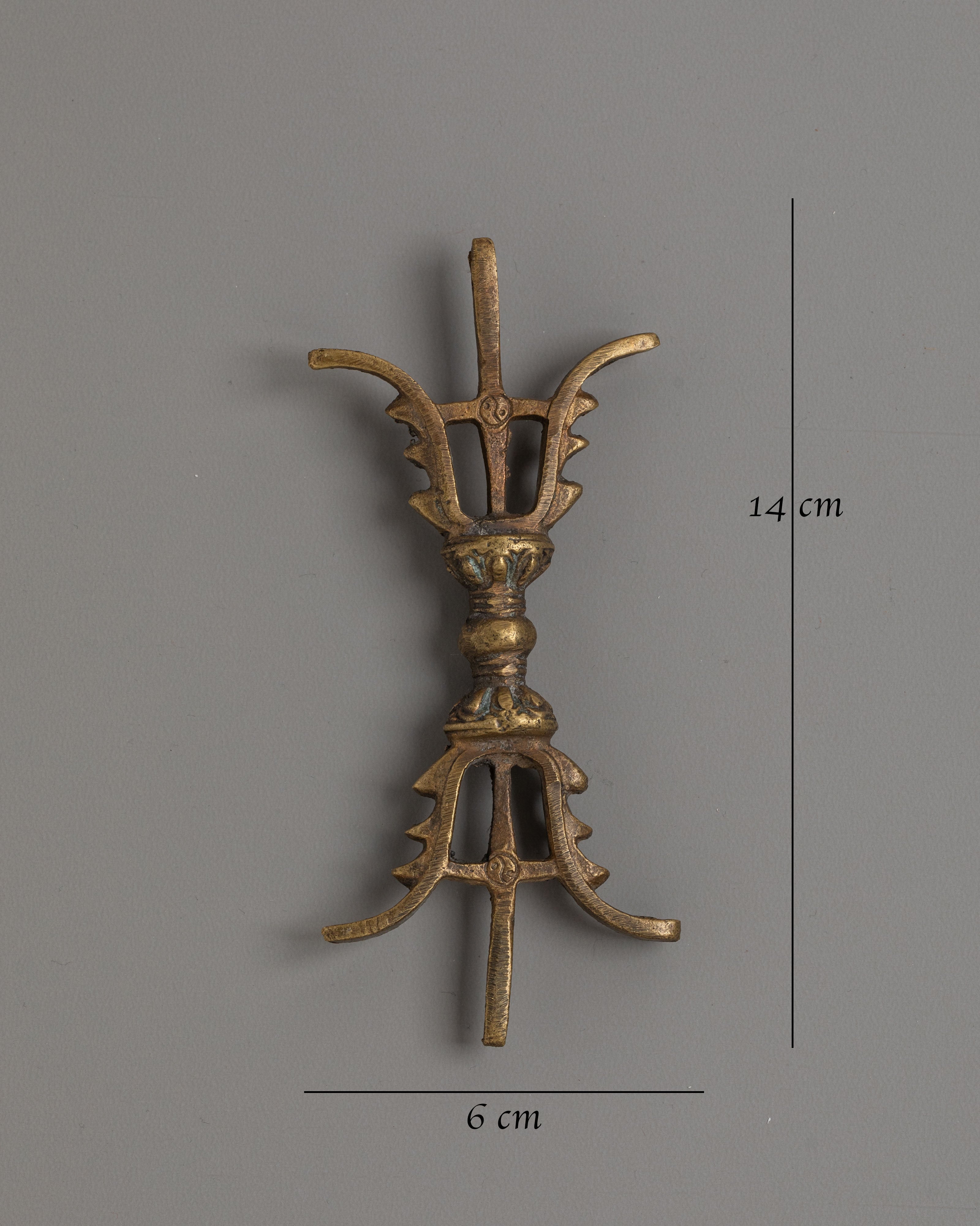 Sacred Open Pronged Vajra for Rituals | Brass Tibetan Ritual Tool for Meditation
