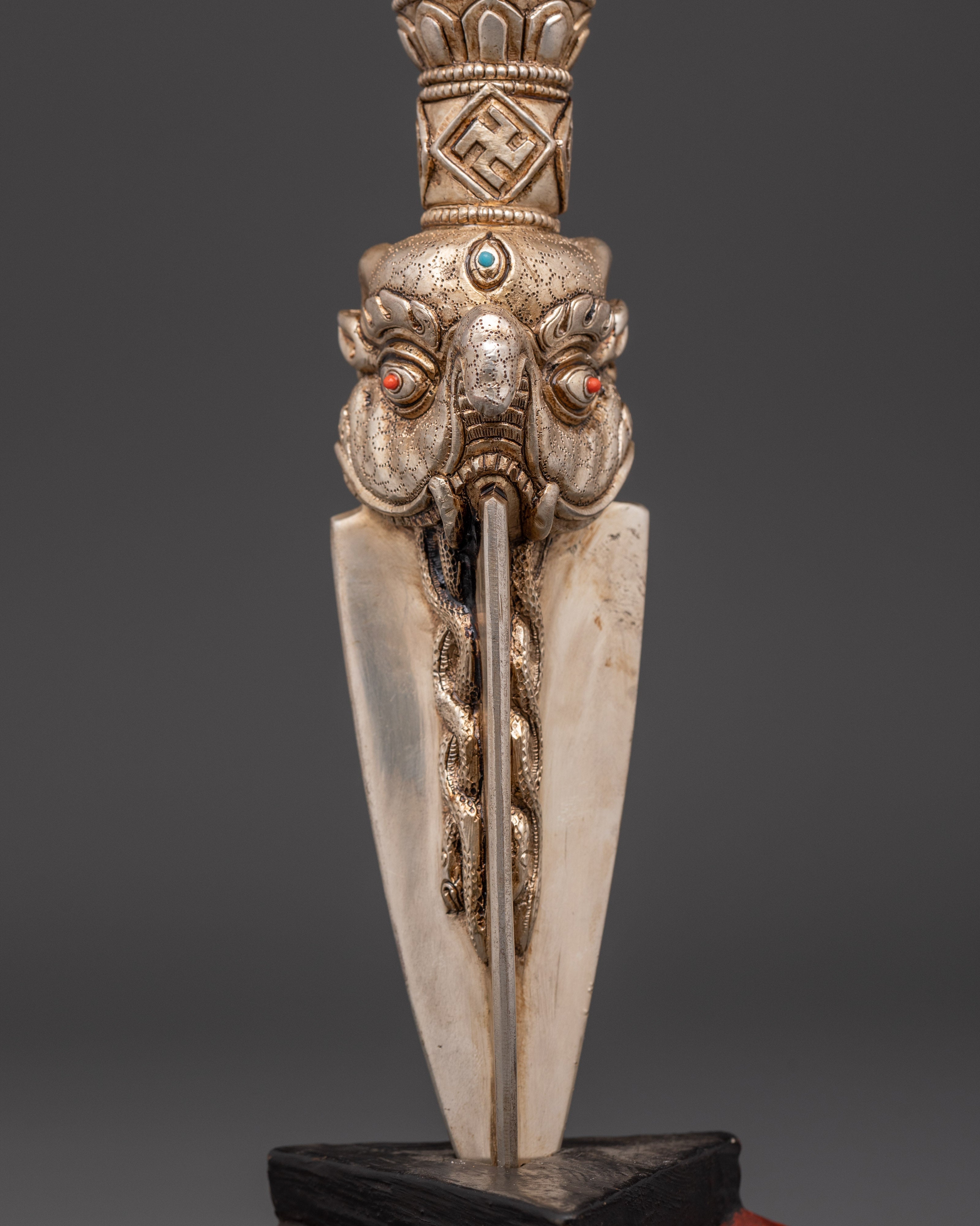 Spiritual Protection Phurba Dagger | Silver Plated Ritual Dagger for Meditation
