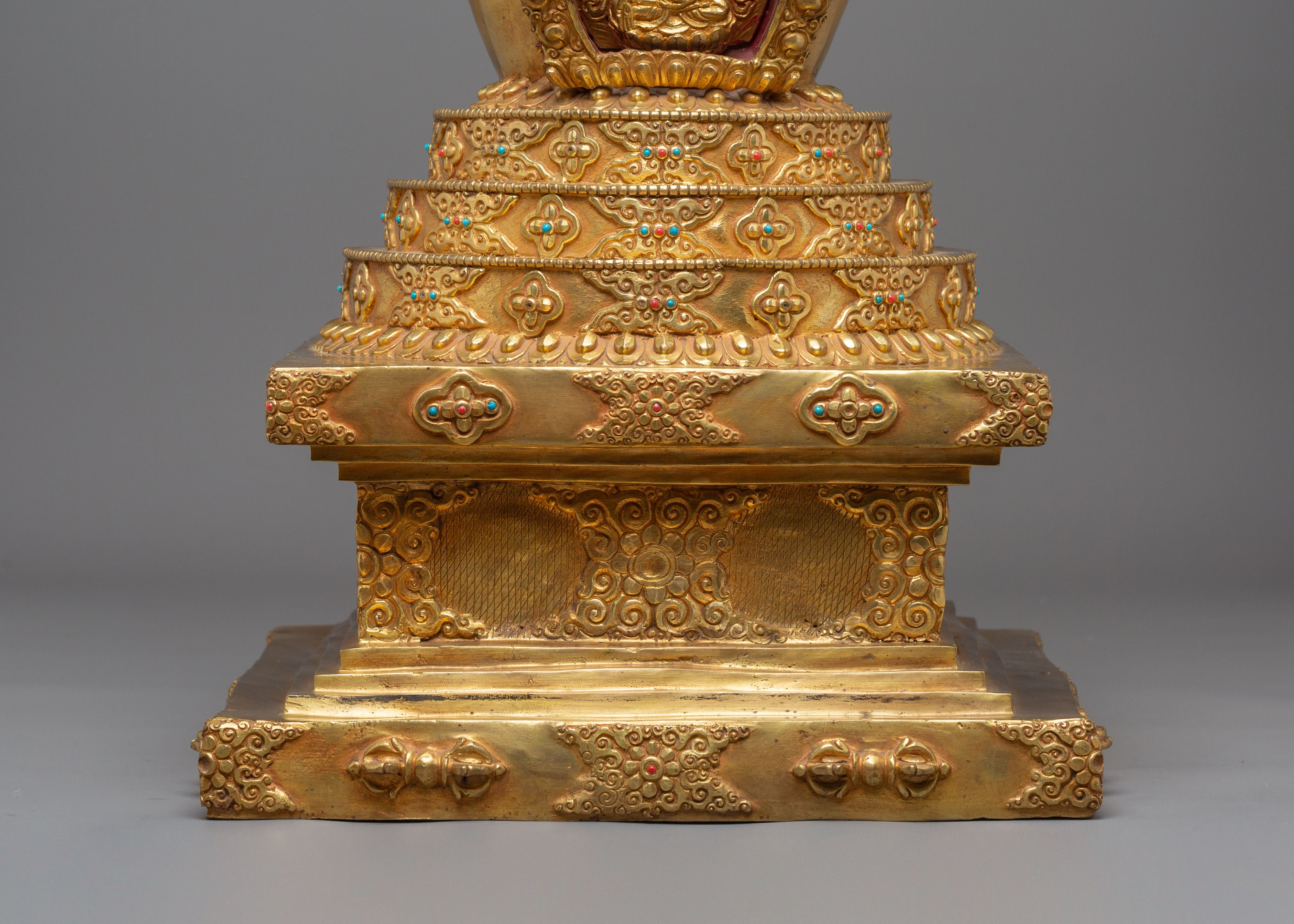 Enlightenment Symbol Stupa | Gold-Plated Buddhist Statue for Meditation