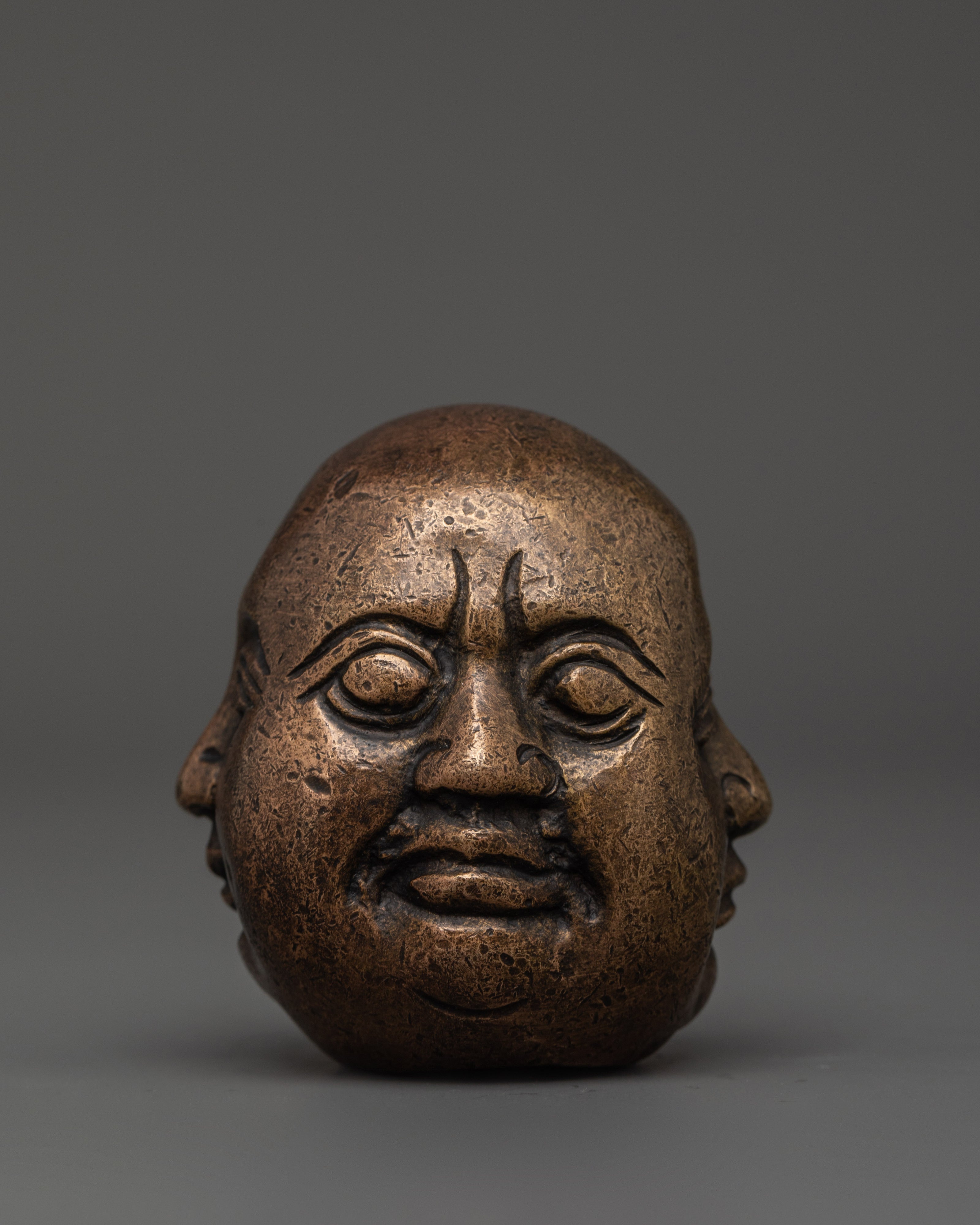 Laughing Buddha Head for Decor | Bronze Buddha Sculpture