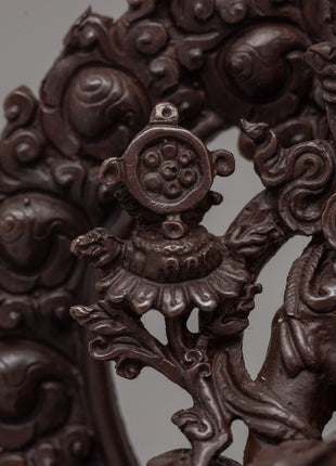 Oxidized Maitreya Buddha Statue | 15.5cm Copper Artwork