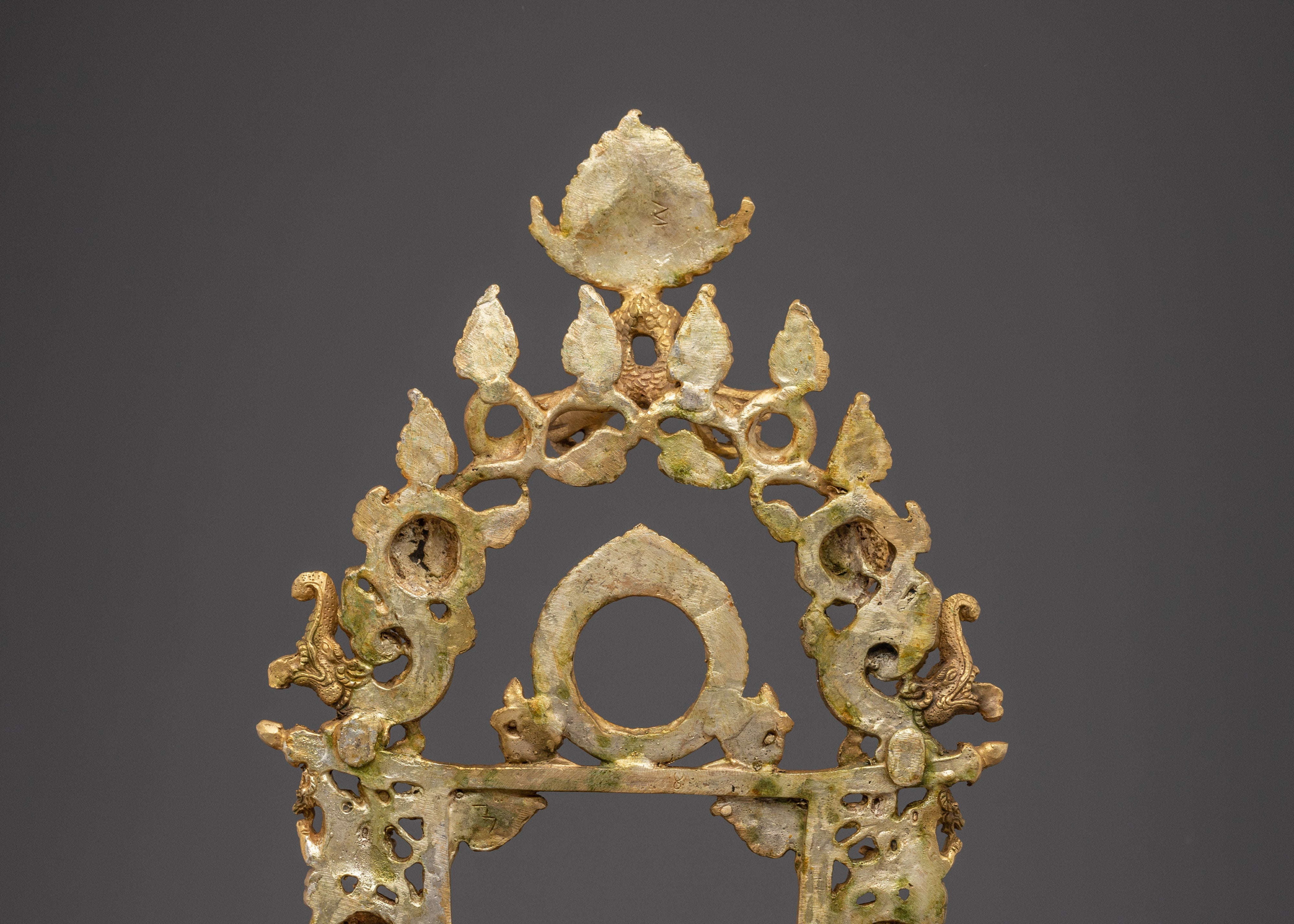 Gold-Plated, Copper Throne with Garuda | Sacred Ritual Throne for Shrine and Altar