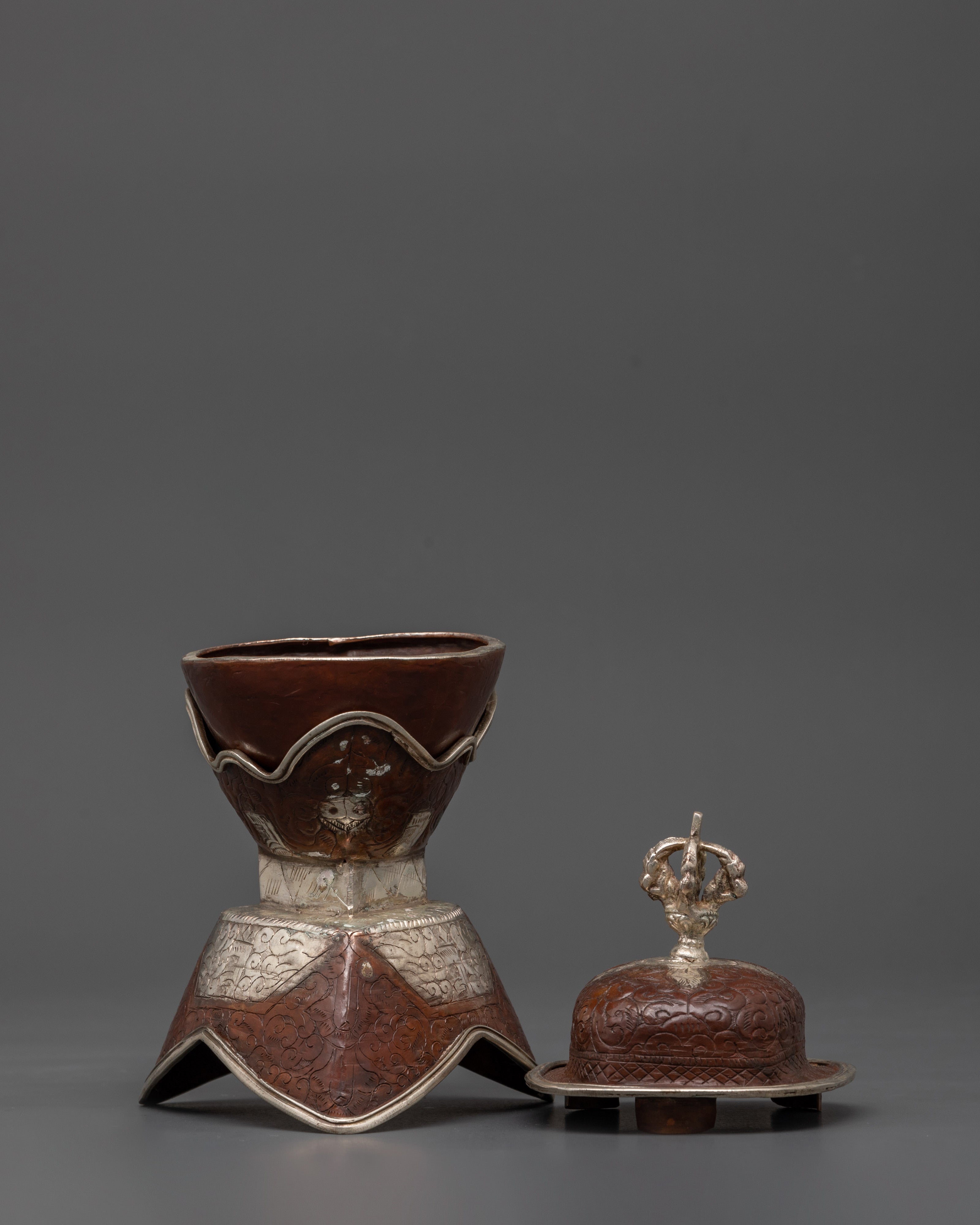 Sacred Tibetan Kapala Ritual Cup | For Offerings and Meditation Practices