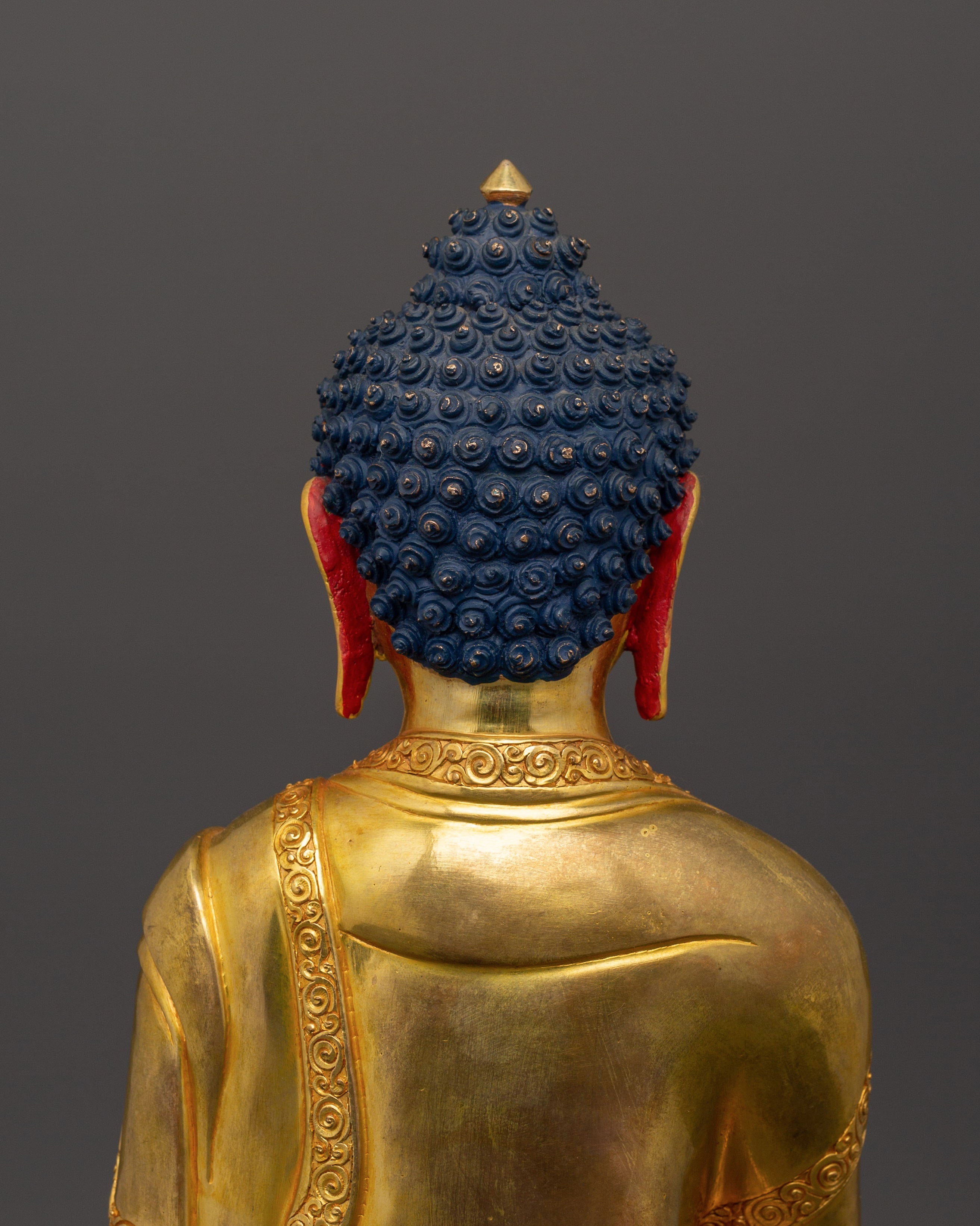 ブッダ像ー金張り  Buddha StatueーGold Ｐlated Gold-Plated Shakyamuni Buddha Statue | Meditation Altar Decor