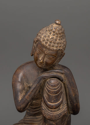 Buddha Bronze Iron Statue | Handcrafted Sitting Buddha Artwork