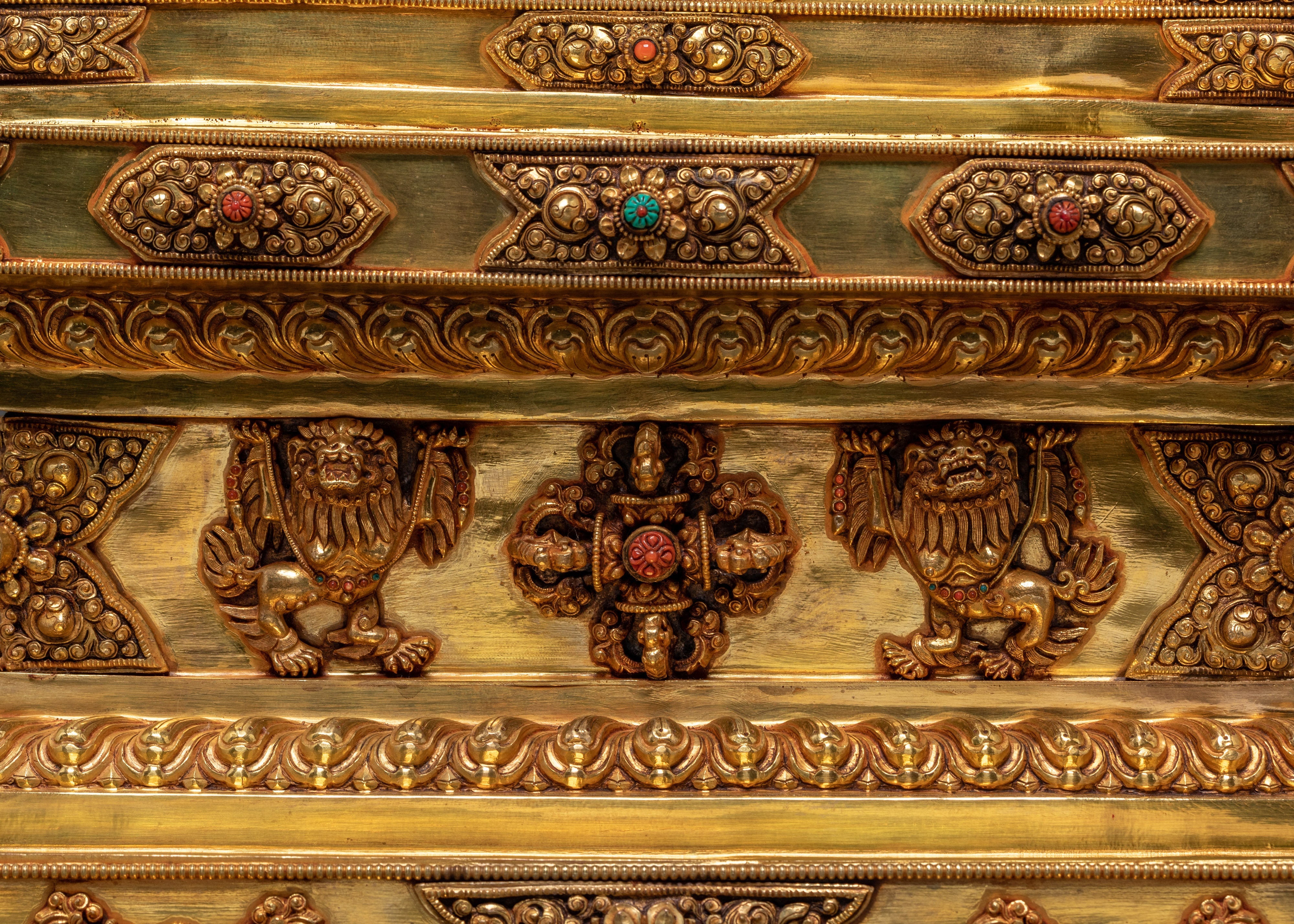 Ritual Stupa for Shrine | Gold Plated Copper Buddhist Stupa