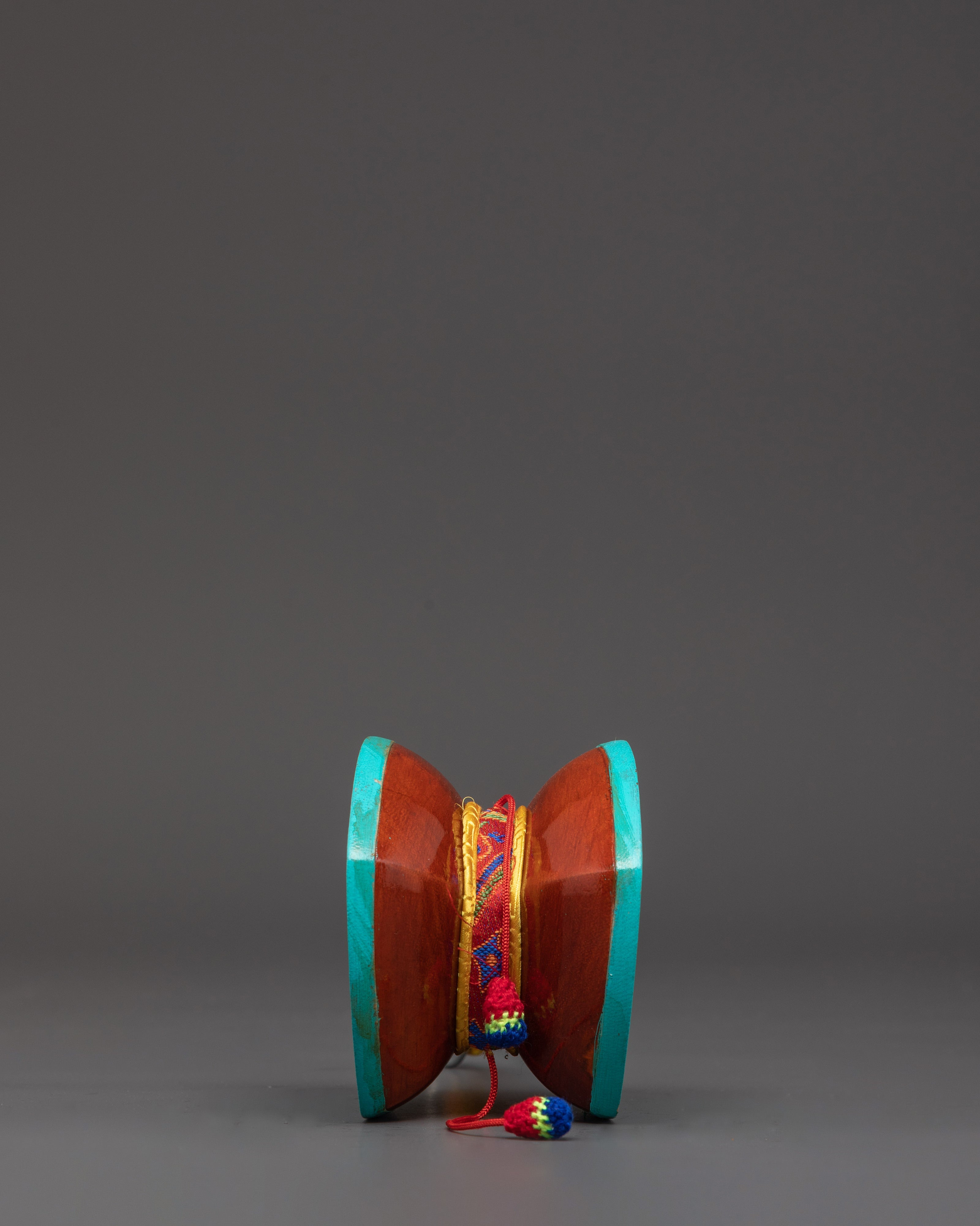 Handcrafted Wooden Damaru | Tibetan Ritual Damaru in ShangDhang Wood