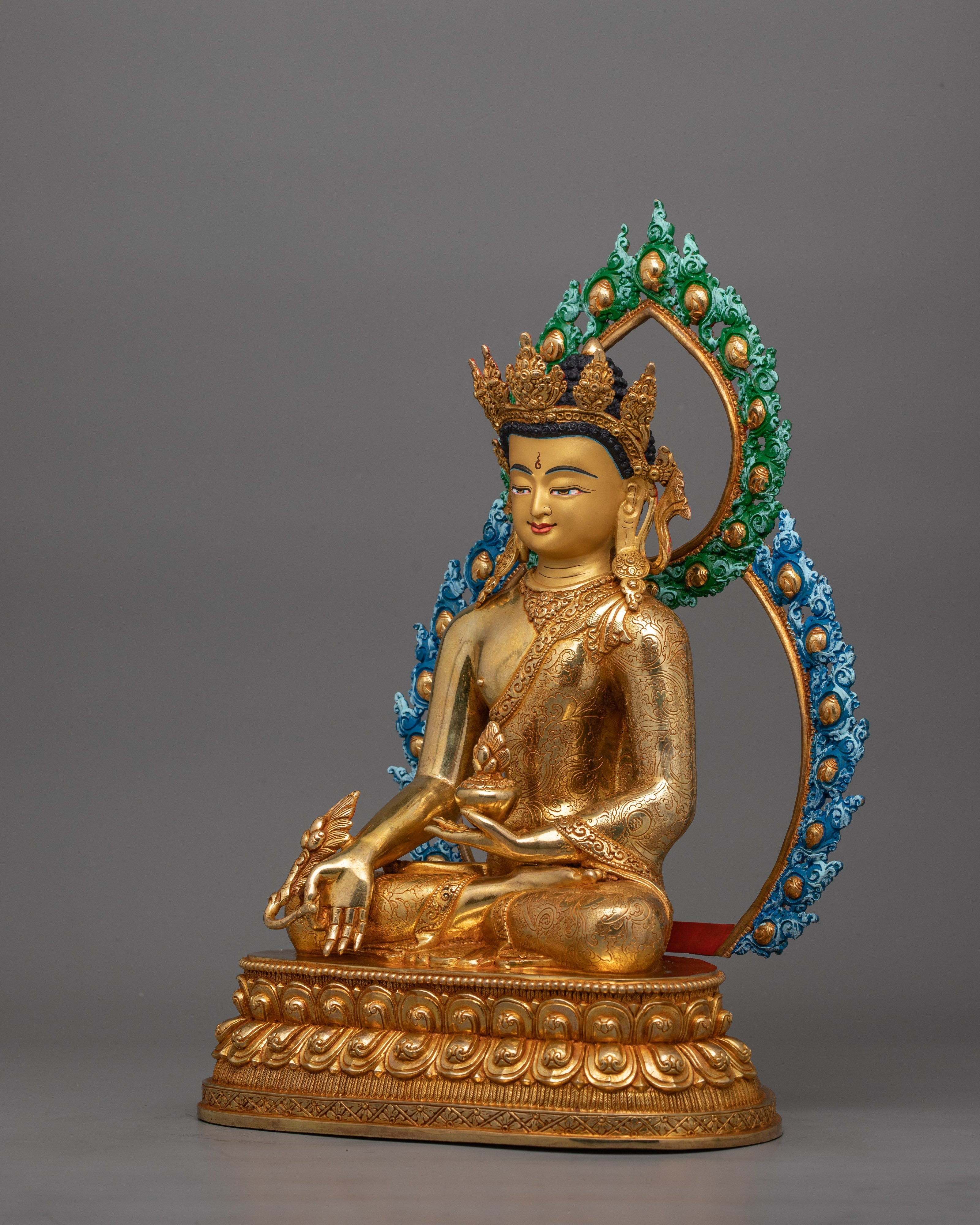 Buddhist Altar Bhaisajyaguru Healing Buddha Figurine | Medicine Buddha Statue