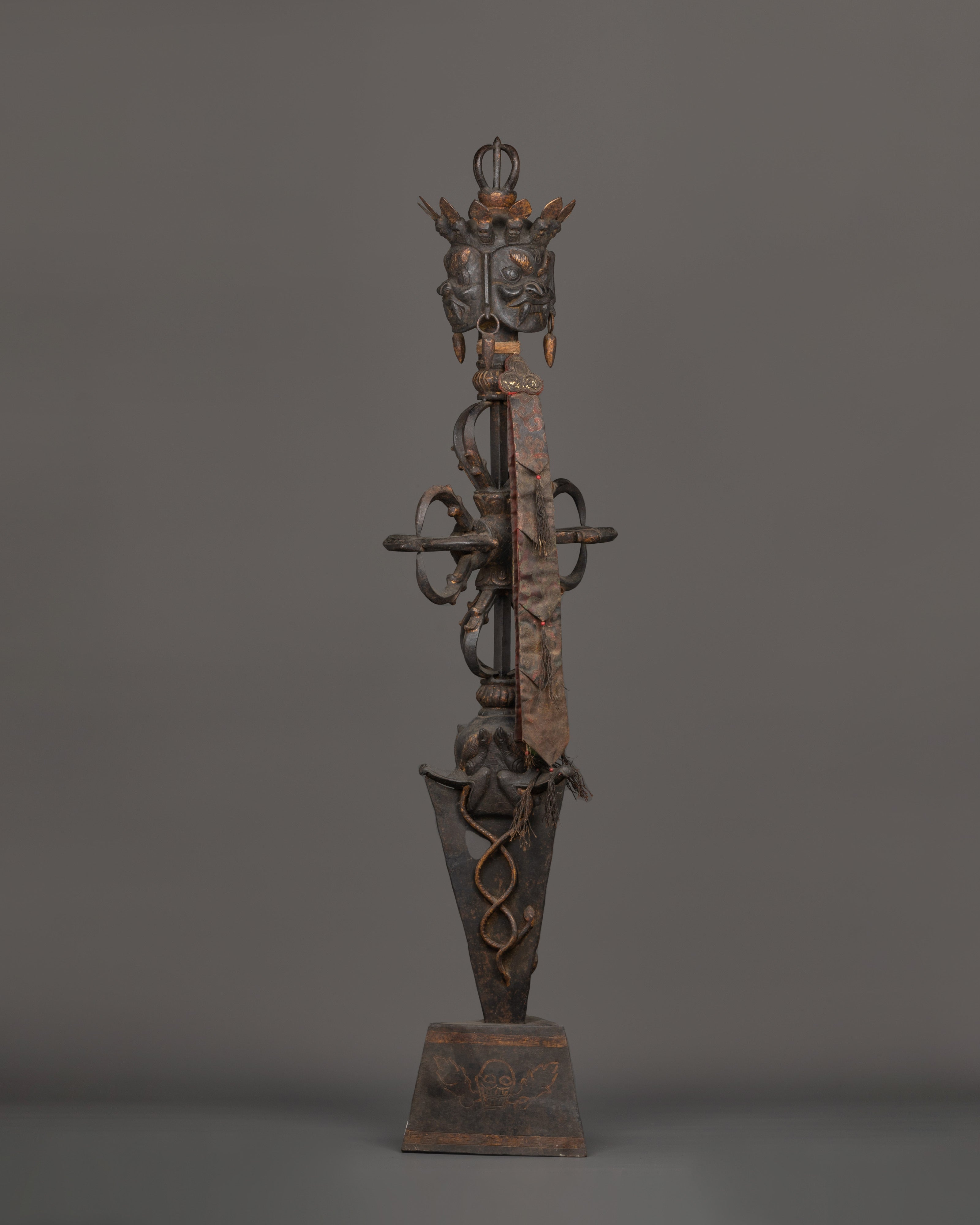 Sacred Iron Phurba Dagger | Vajra Ritual Tool