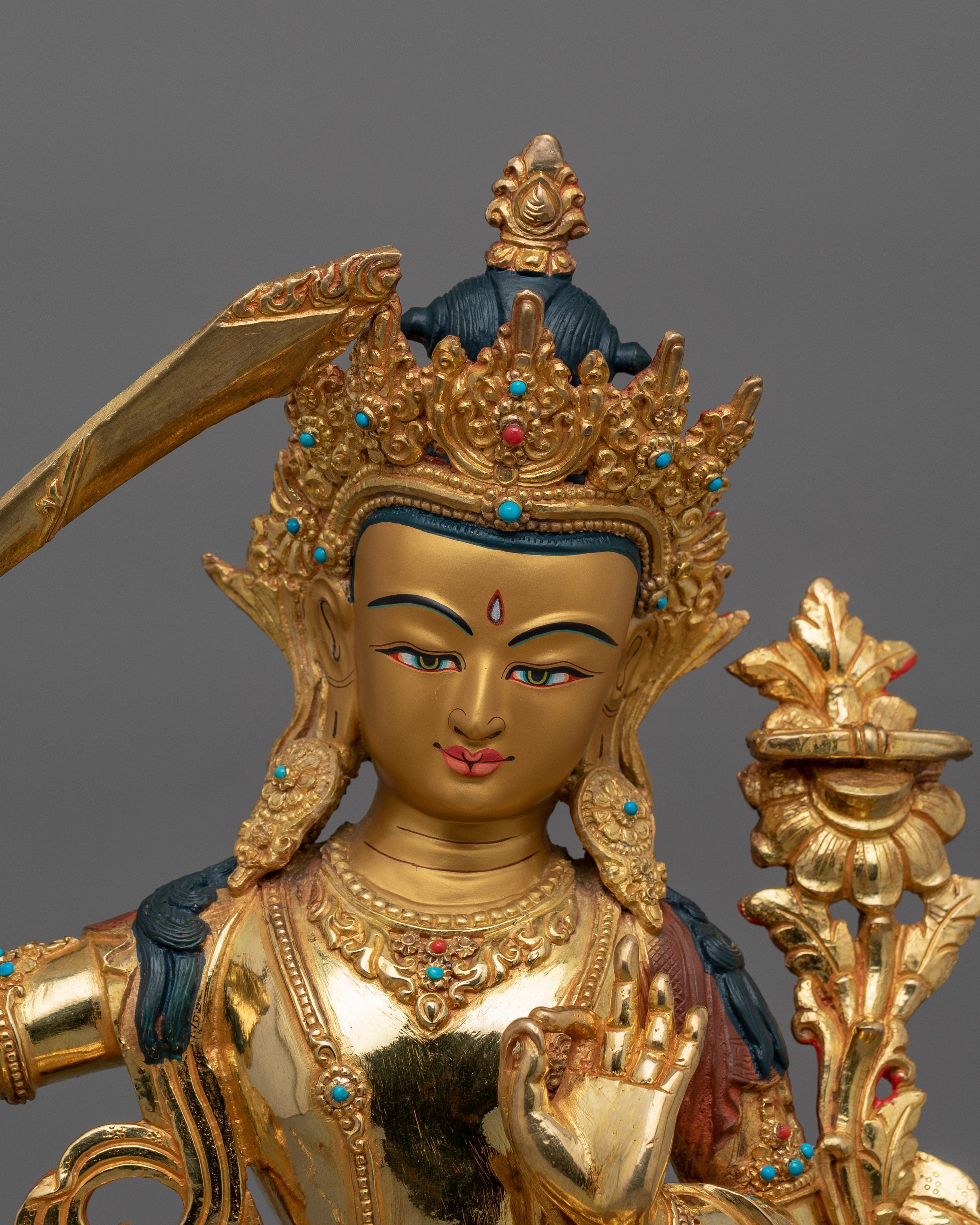 Historical Wisdom Deity Manjushri Statue | Enlightened Protector of Knowledge