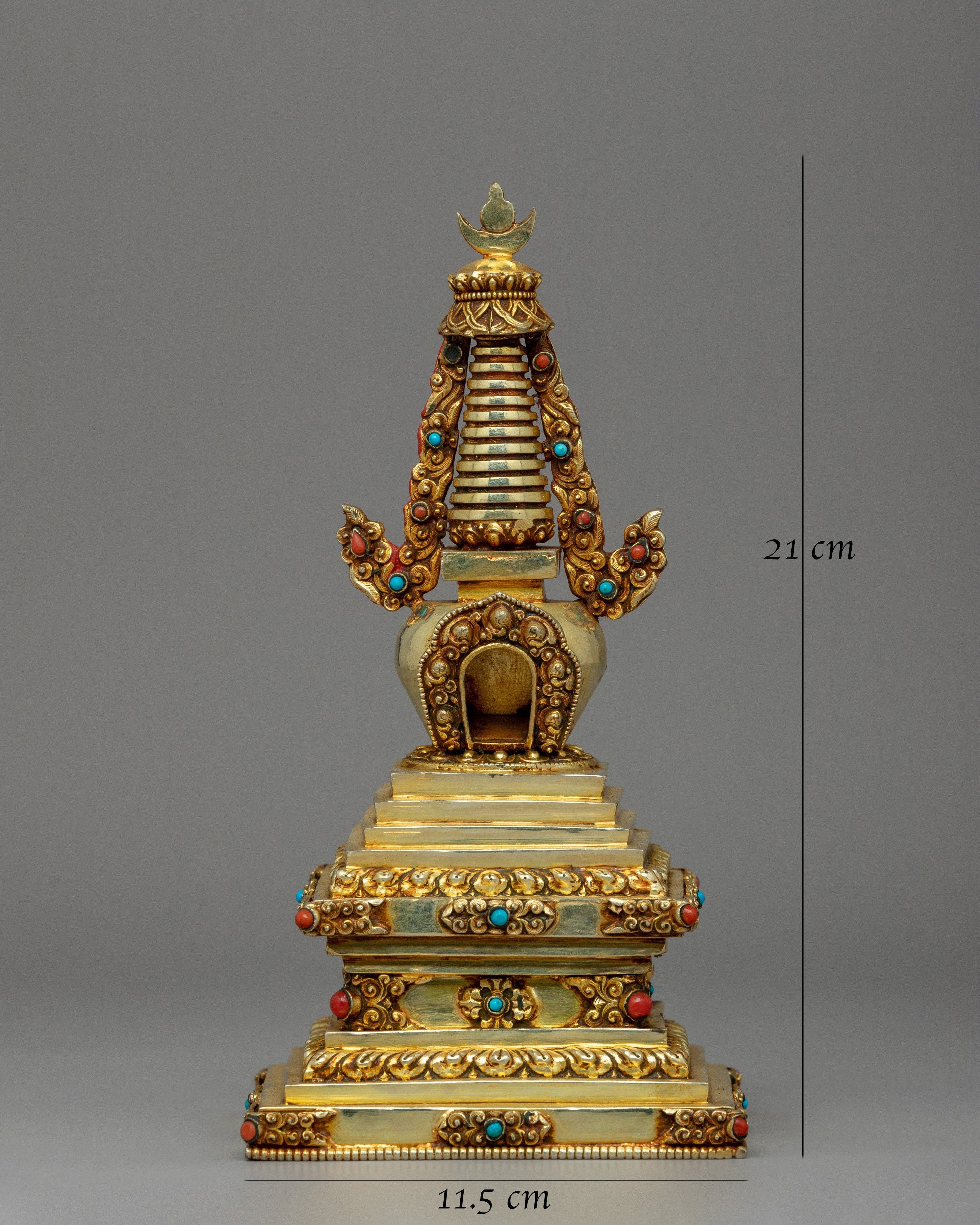 Stupa Gold-Plated Artwork | Traditional Chaitya
