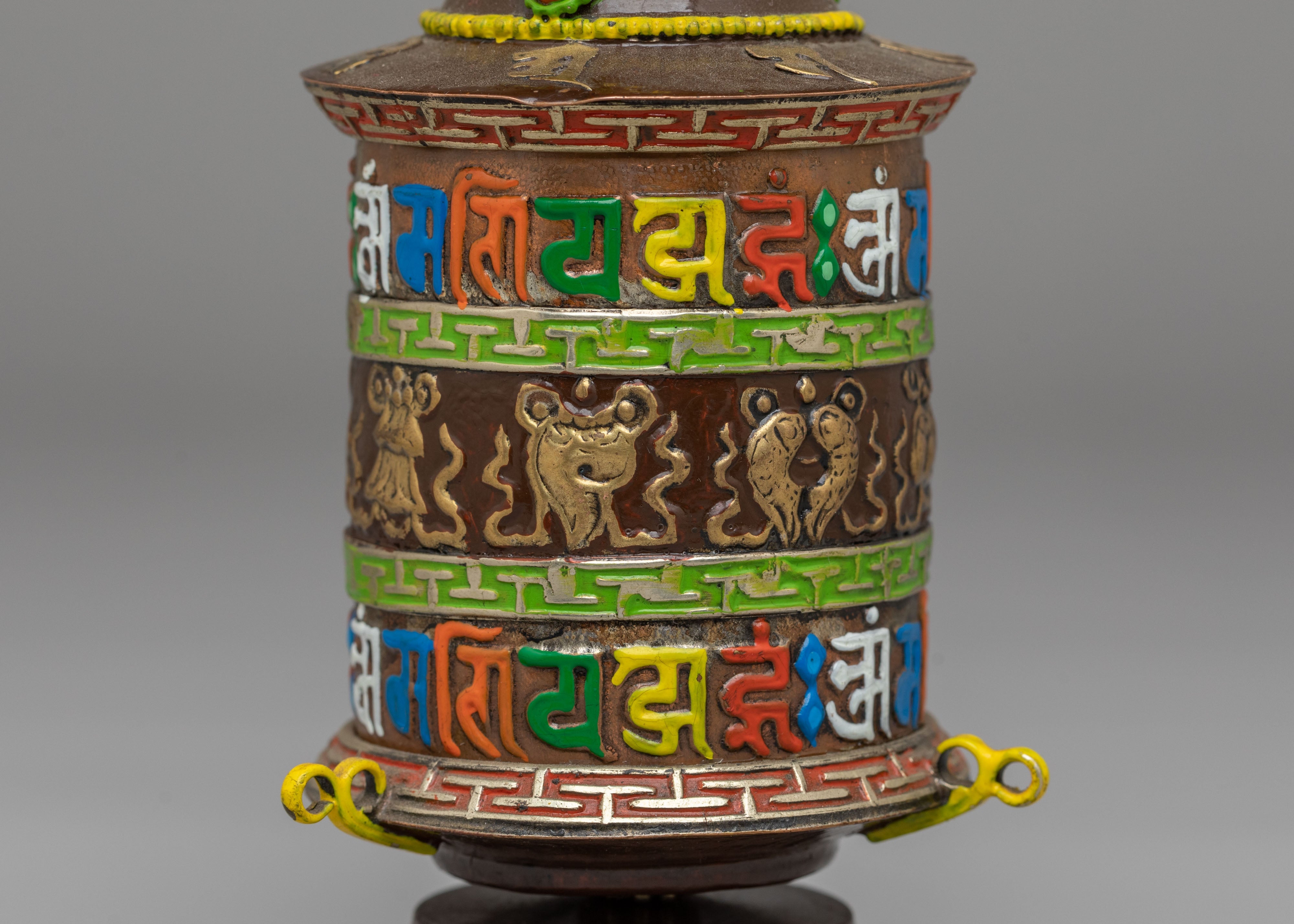 Traditional Tibetan Mantra Wheel | Handcrafted Prayer Wheel