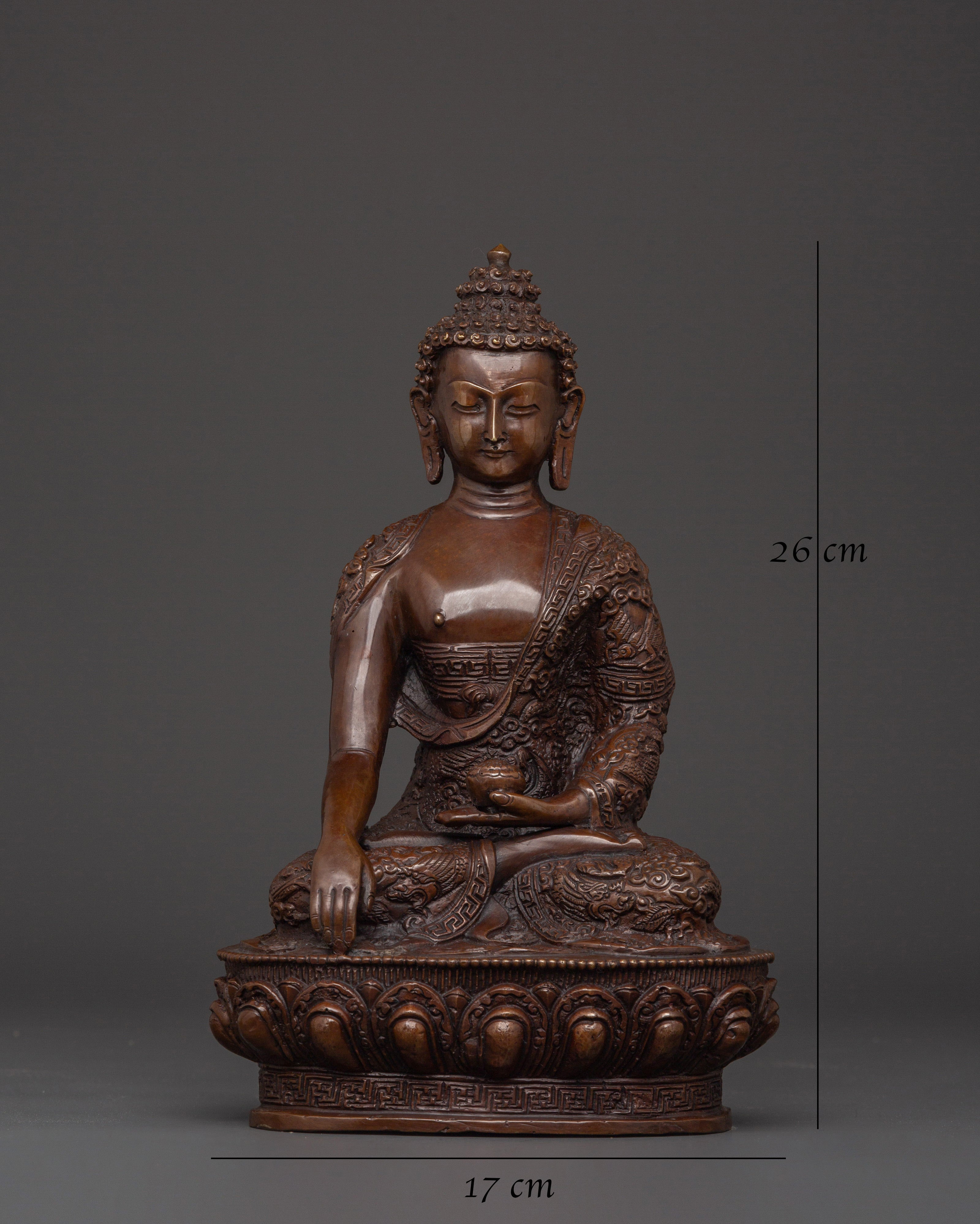 Shakyamuni Buddha Meditation Statue | Handcrafted Oxidized Copper Figurine
