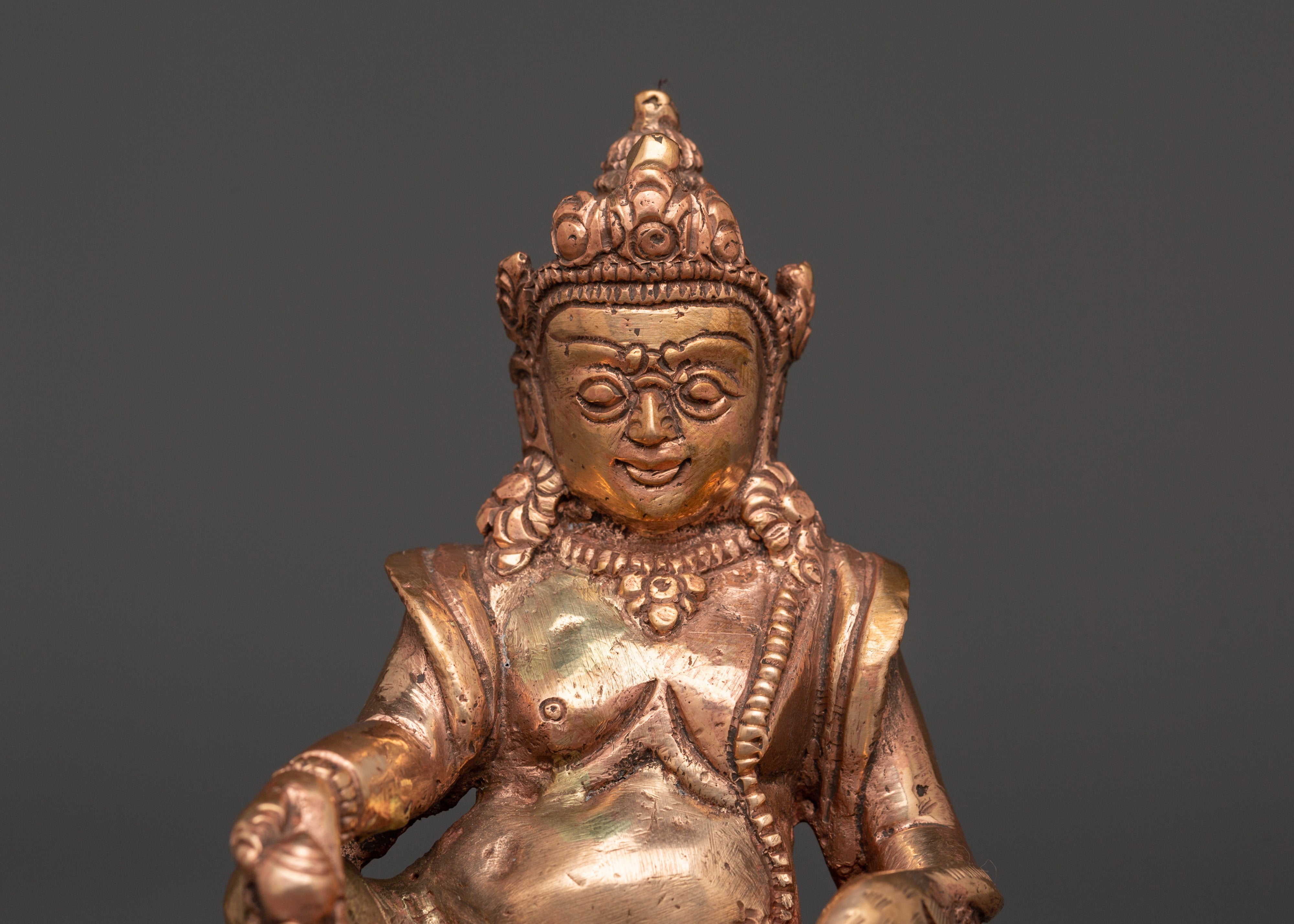 Handcrafted Copper Dzambhala Statue | Rituals and Altar Decor