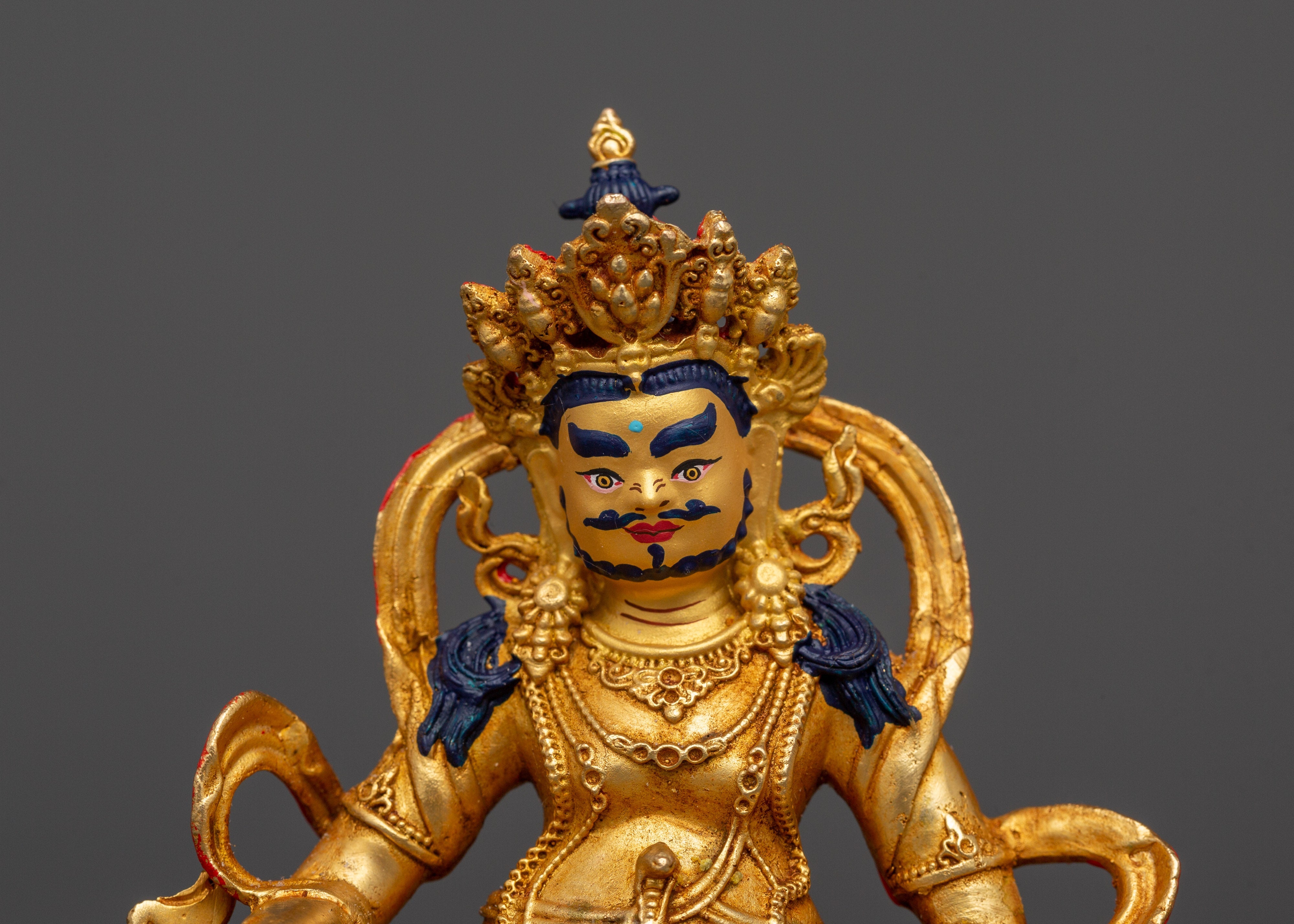 Gold-Plated Dzambala Statue | Tibetan God of Wealth and Prosperity