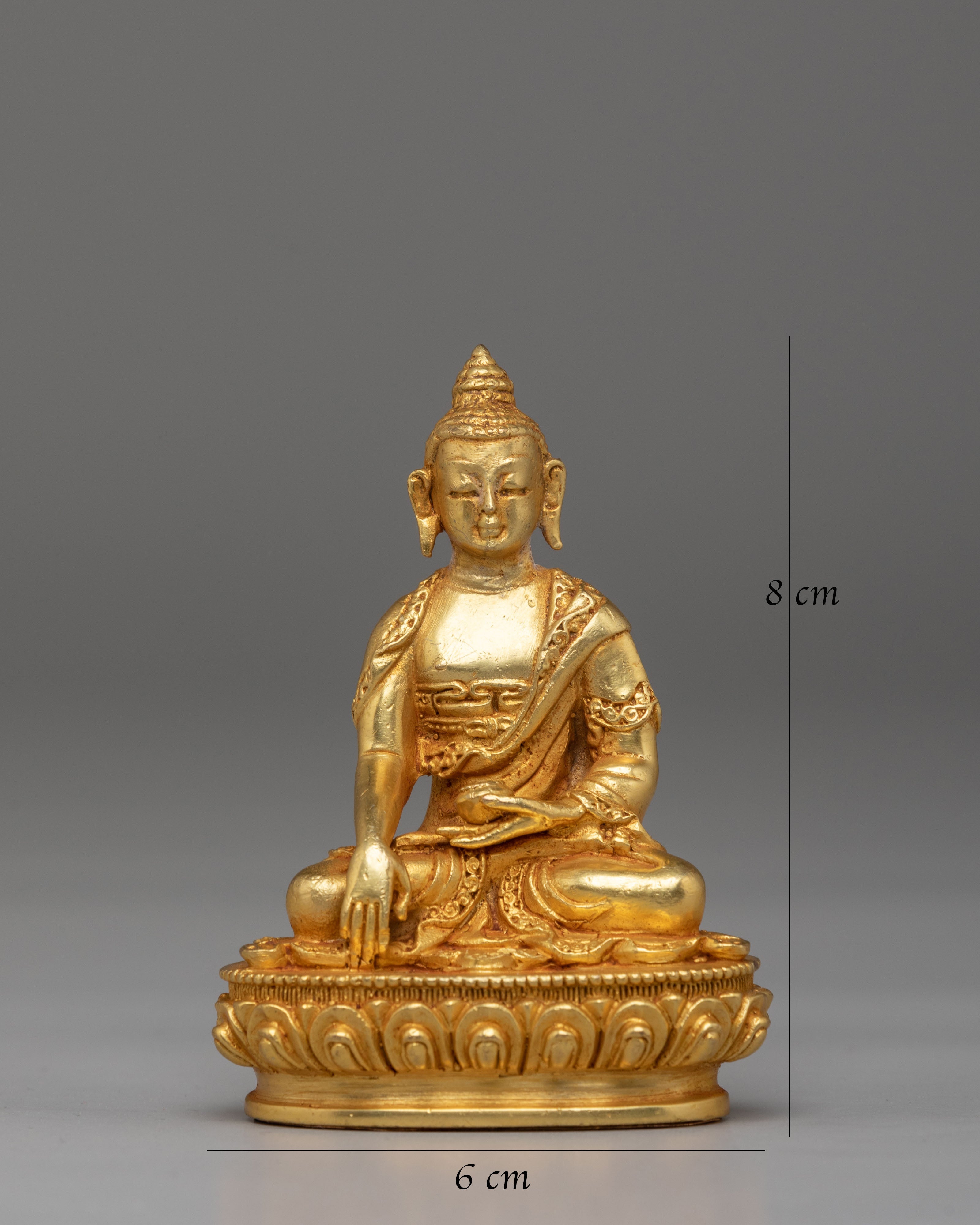 Spiritual Shakyamuni Buddha Deity Statue | Gold Plated Buddhist Altar Decor