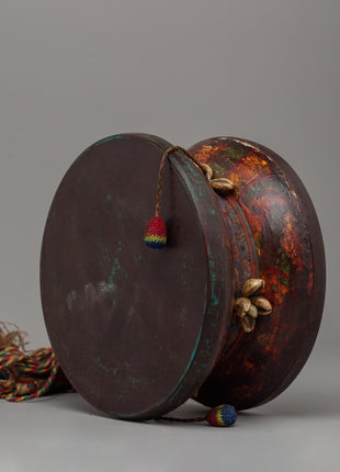 Hand-made Wooden DamaruWooden Damaru | Himalayan Spiritual Drum for Ceremonial Use