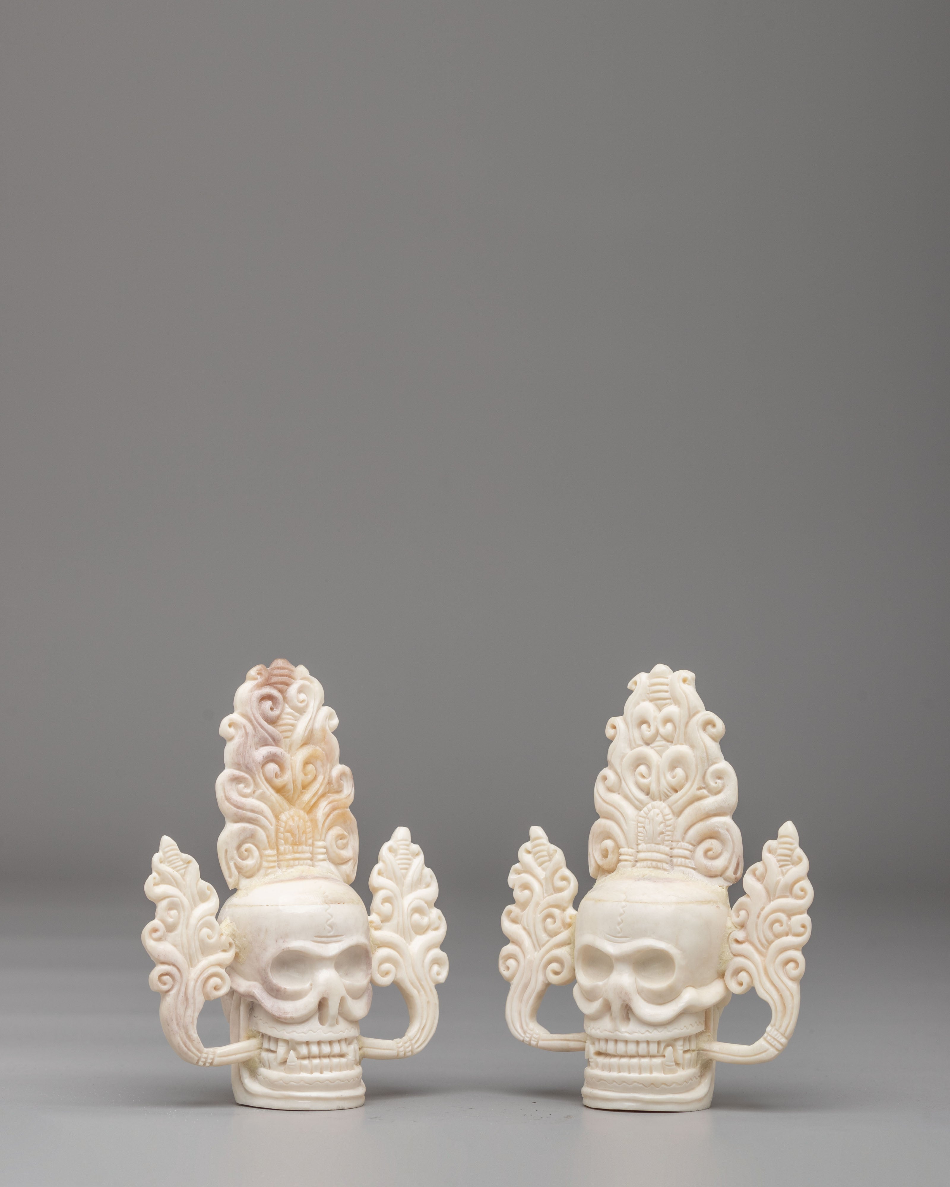 Himalayan Skull Head Set | Traditional Ritual Artifact