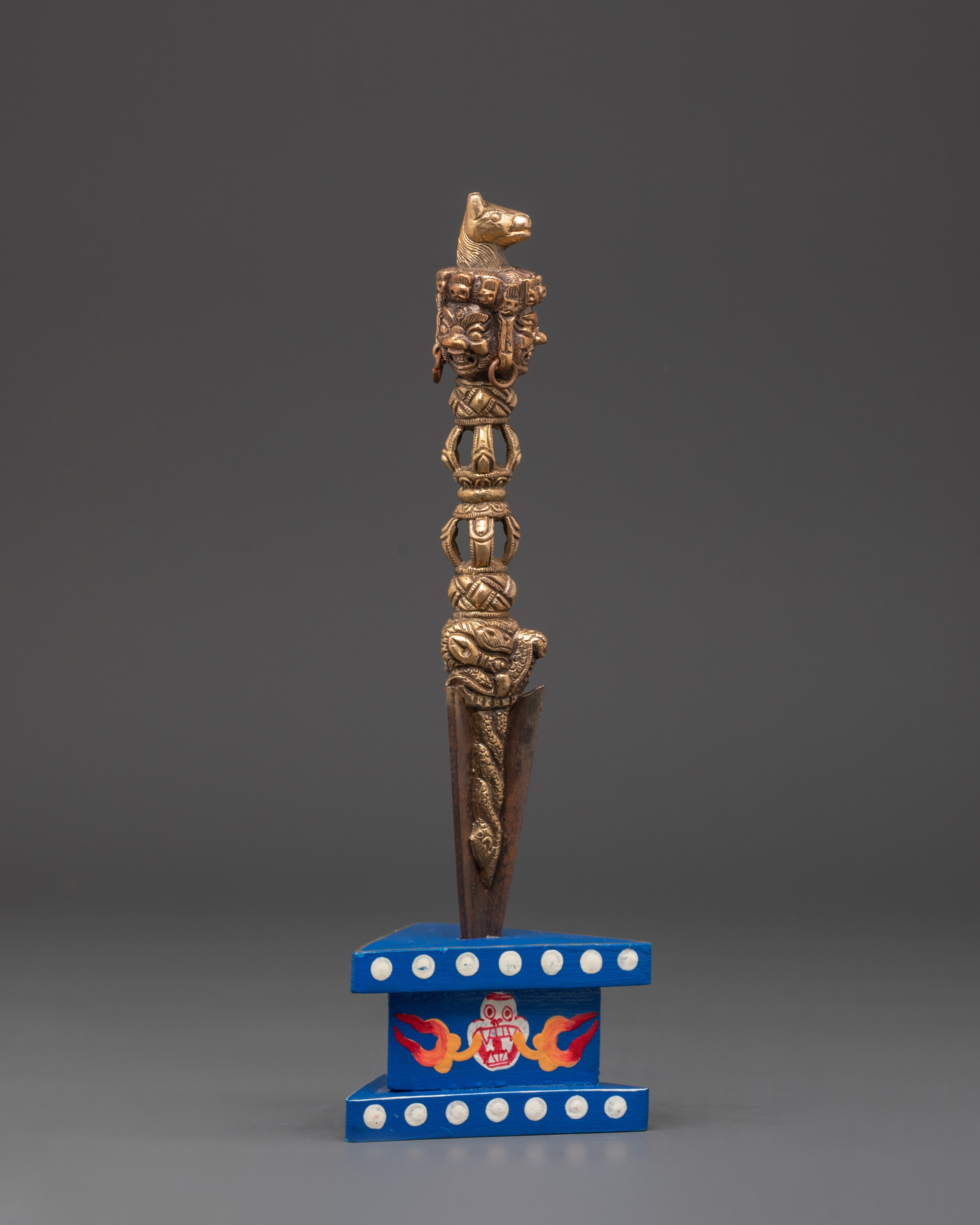 Tibetan Phurba Ritual Dagger | Handcrafted Copper Vajrayana Sculpture