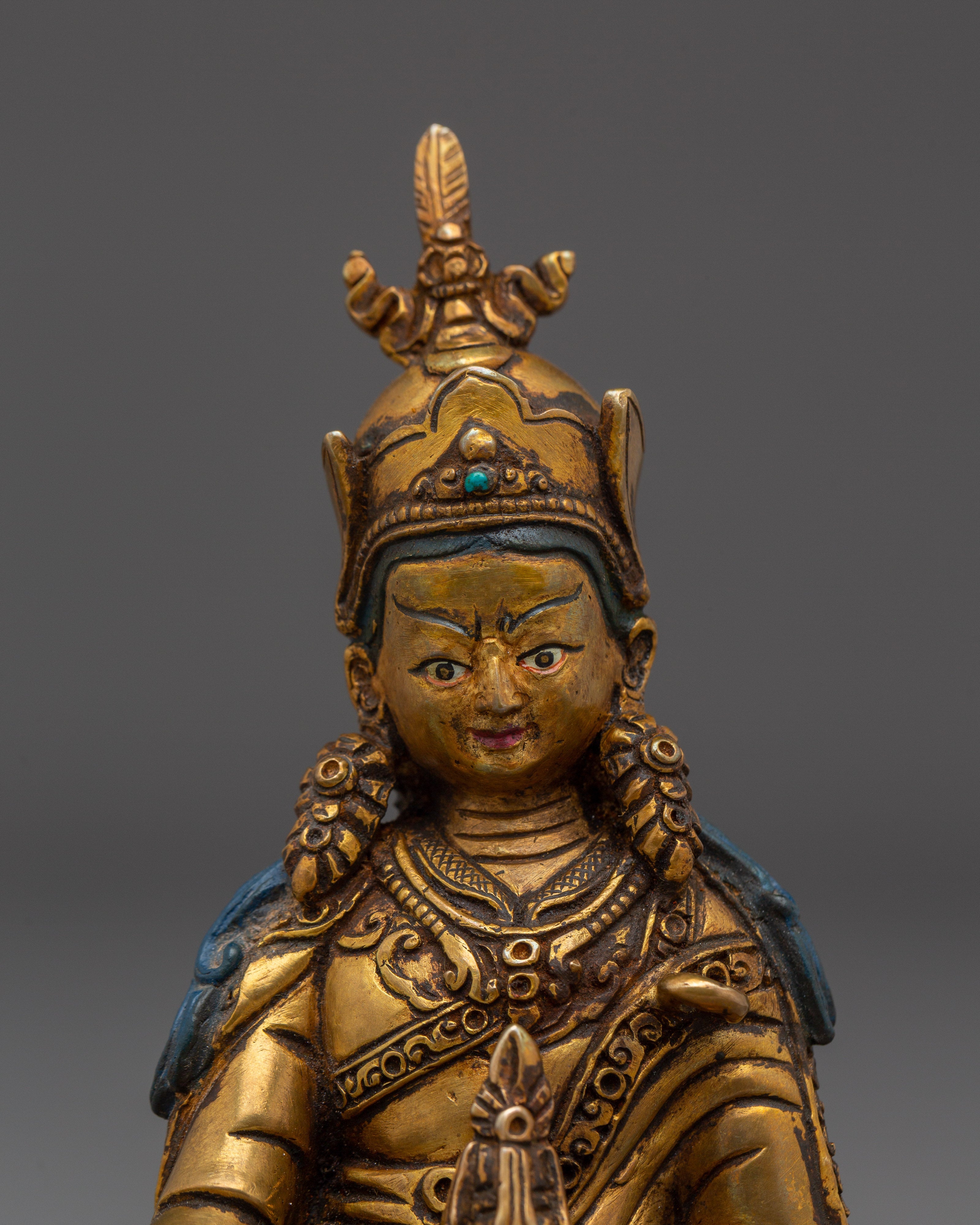 Sacred Meditation Idol Guru Rinpoche Statue | Tibetan Padmasambhava Spiritual Figurine