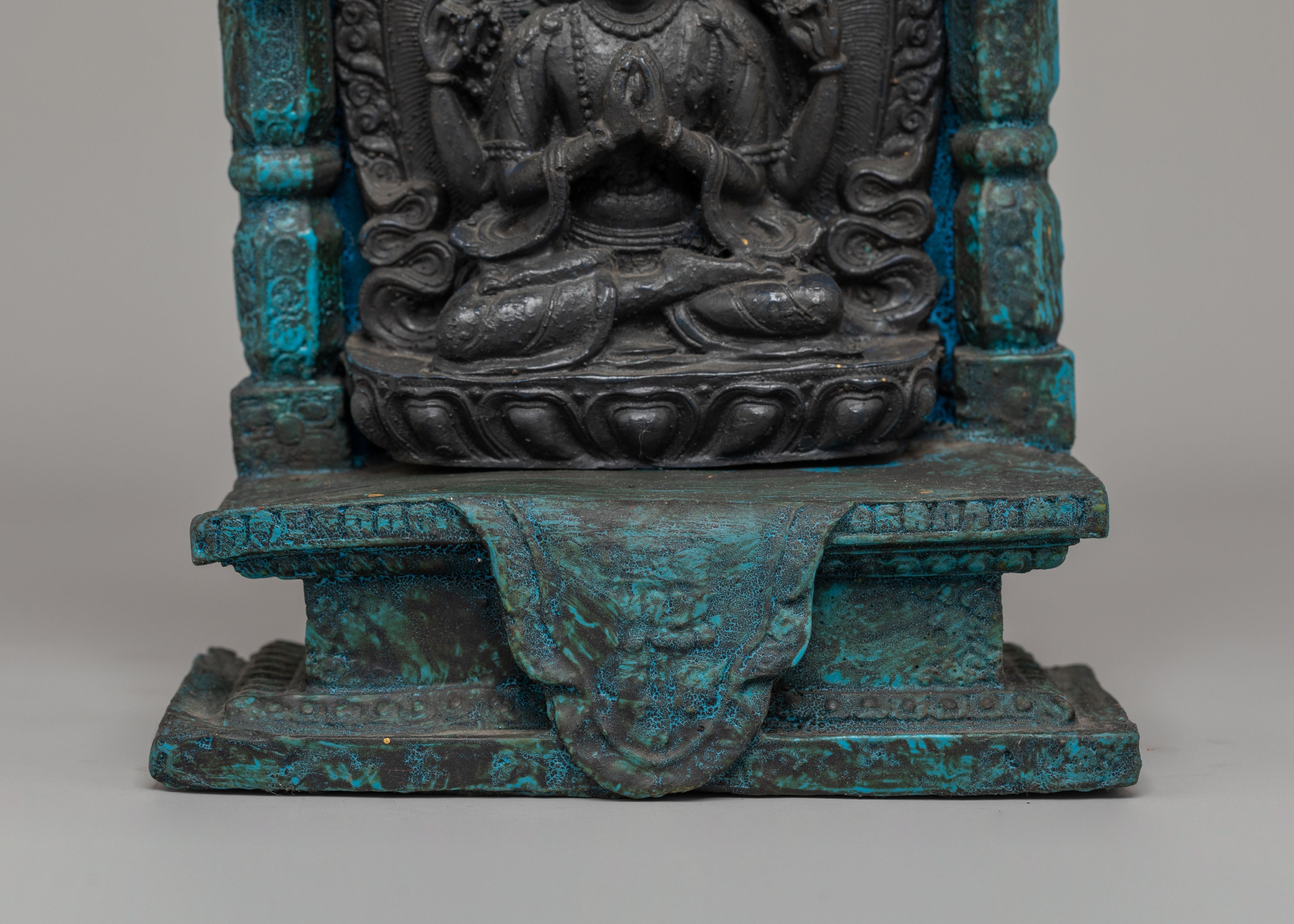 Handmade Chenrezig Bodhisattva Statue for Altar | Tibetan Avalokiteshvara Shrine Art