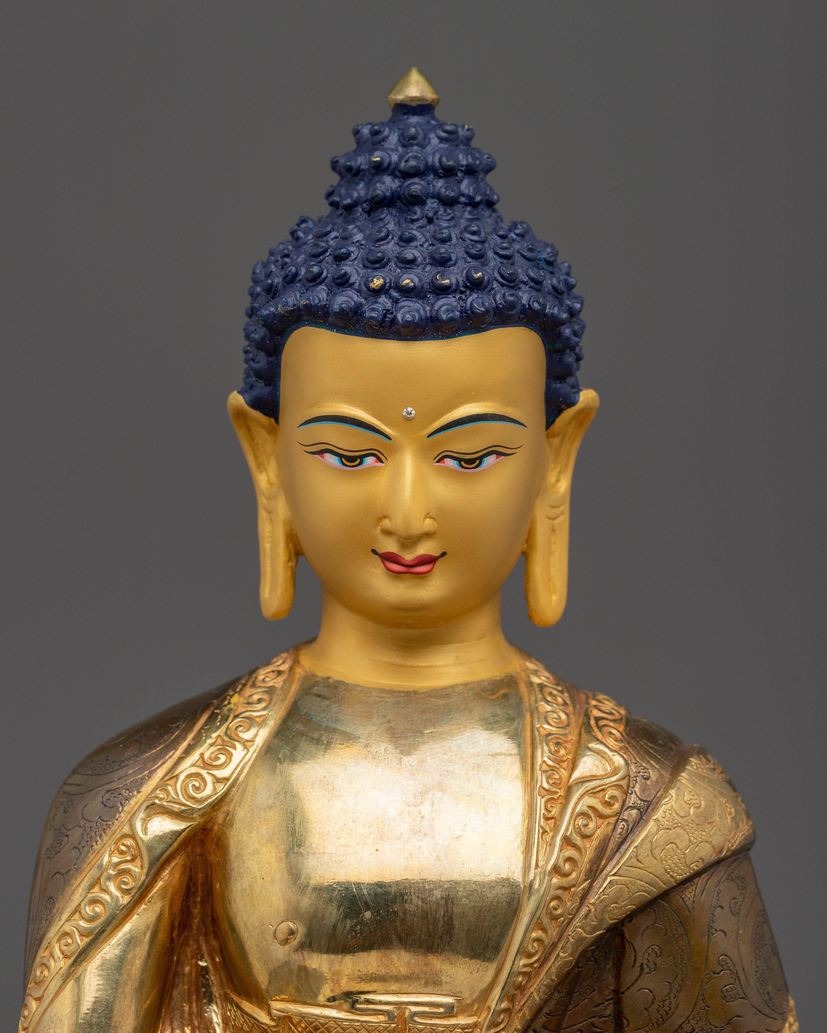 Fire Gold Plated Shakyamuni Buddha | Meditation, Peace & Spiritual Blessings