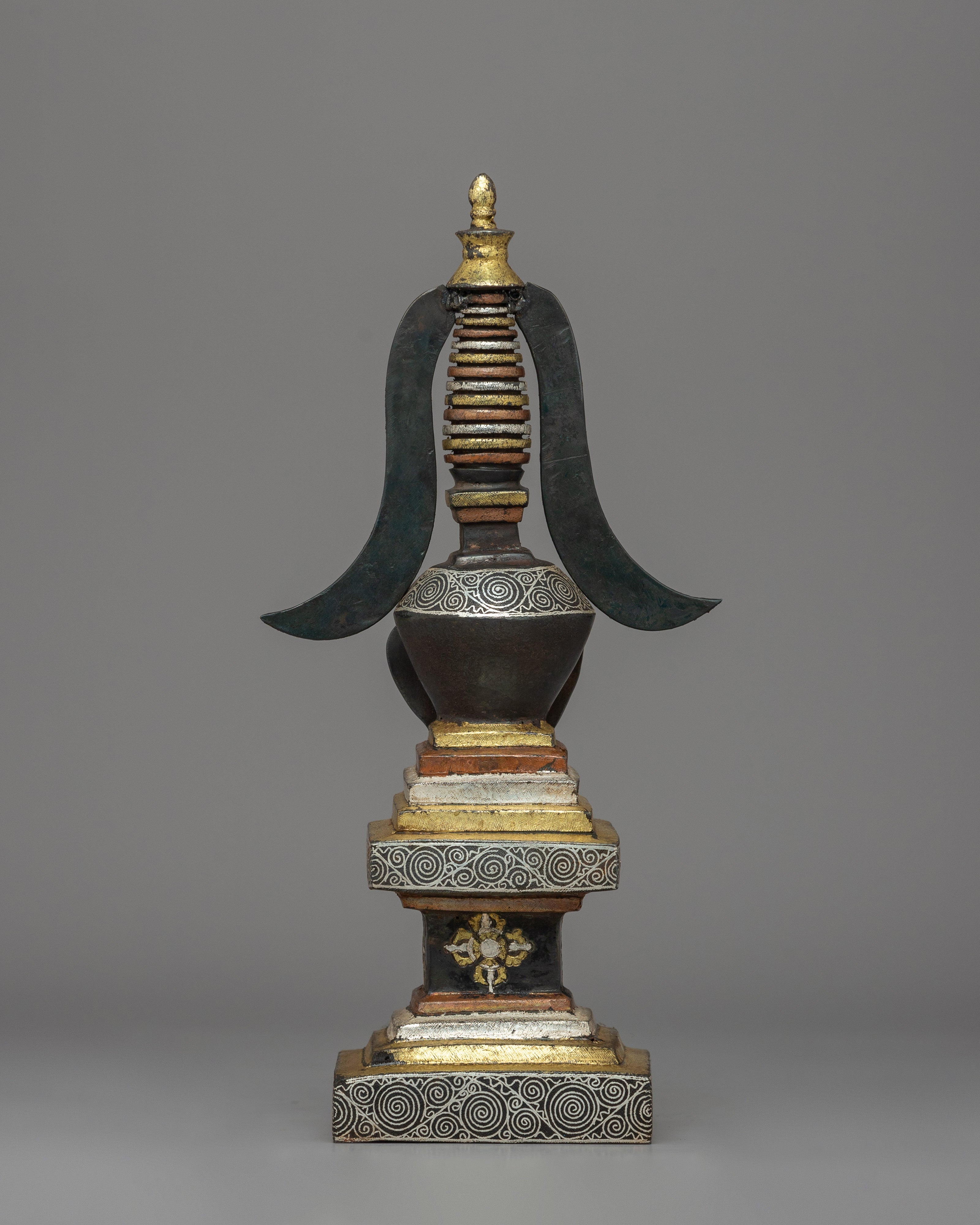 27.5cm Tibetan Dharma Stupa | A Sacred Symbol of Blessings