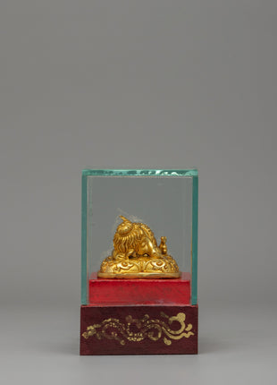 Elephant-Headed Ganapati Statue | Sacred Glass Enclosed Hindu Deity Figurine