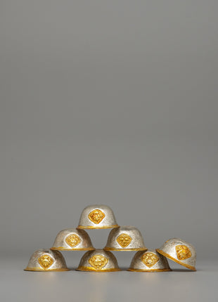 Gold & Silver-Plated Tibetan Offering Bowls | Ritual Bowls for Altar Décor