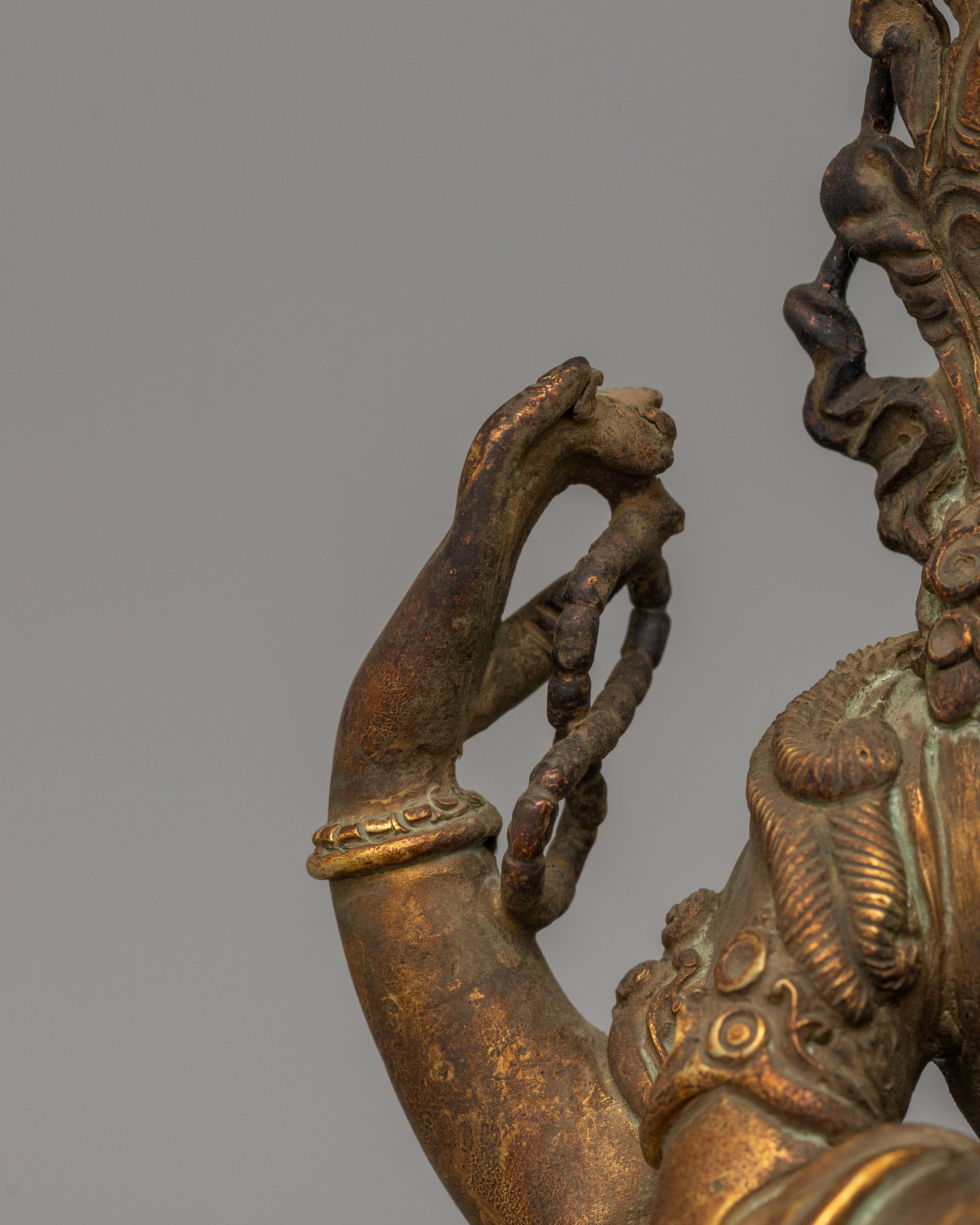Four Armed Chenrezig Buddhist Deity Statue | Traditional Himalayan Art And Craft of Nepal
