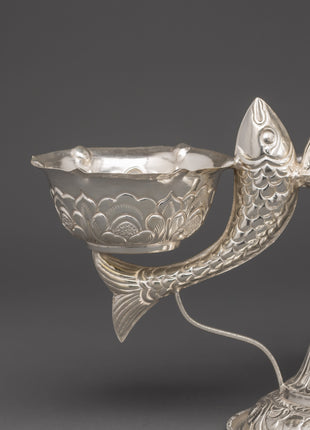 Machha Tikadani of Pure Silver | Jamara and Tika Holder for Dashain