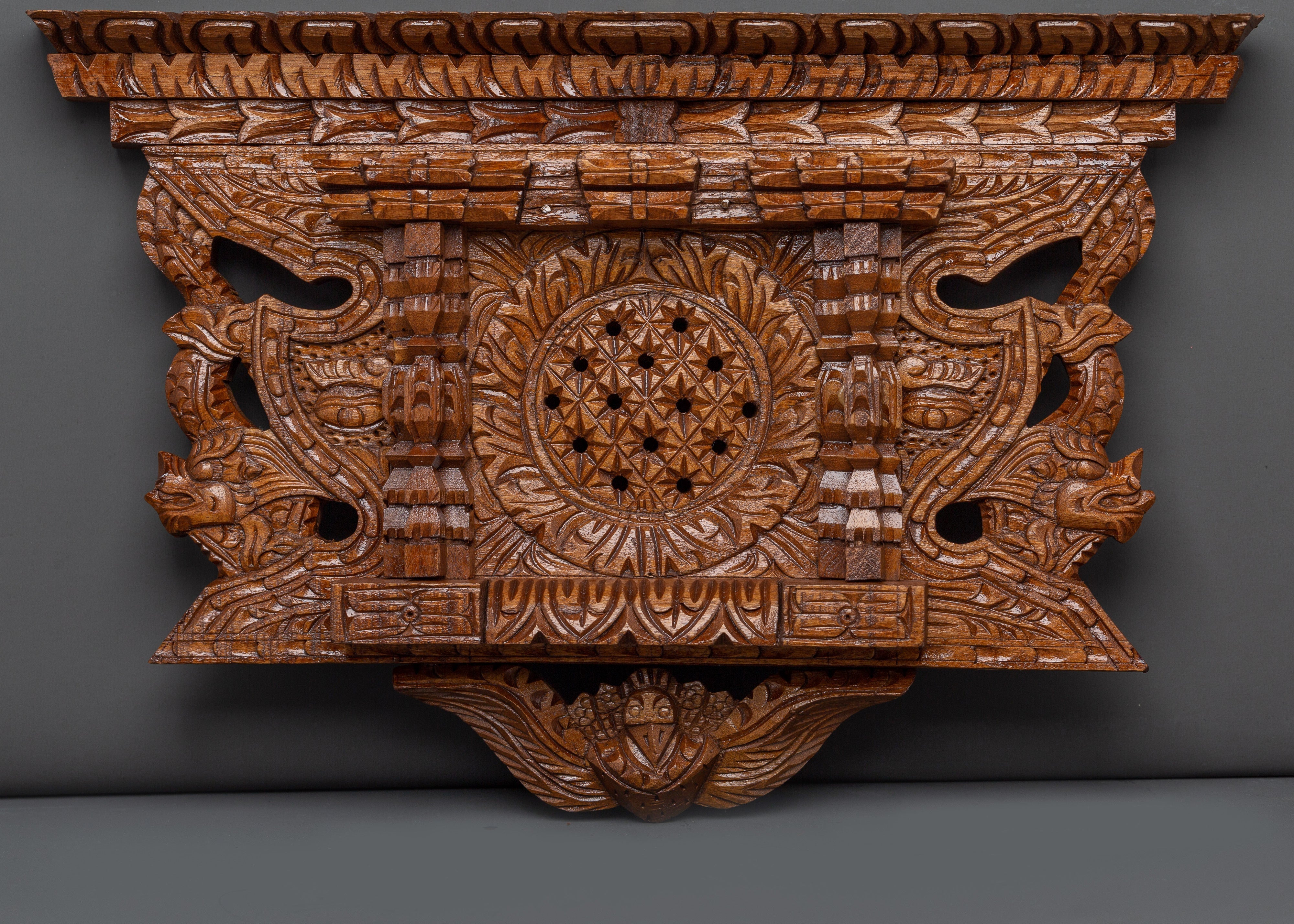 Wooden Hand Carved Newari Wall Hanging | Symbolic Newari Art