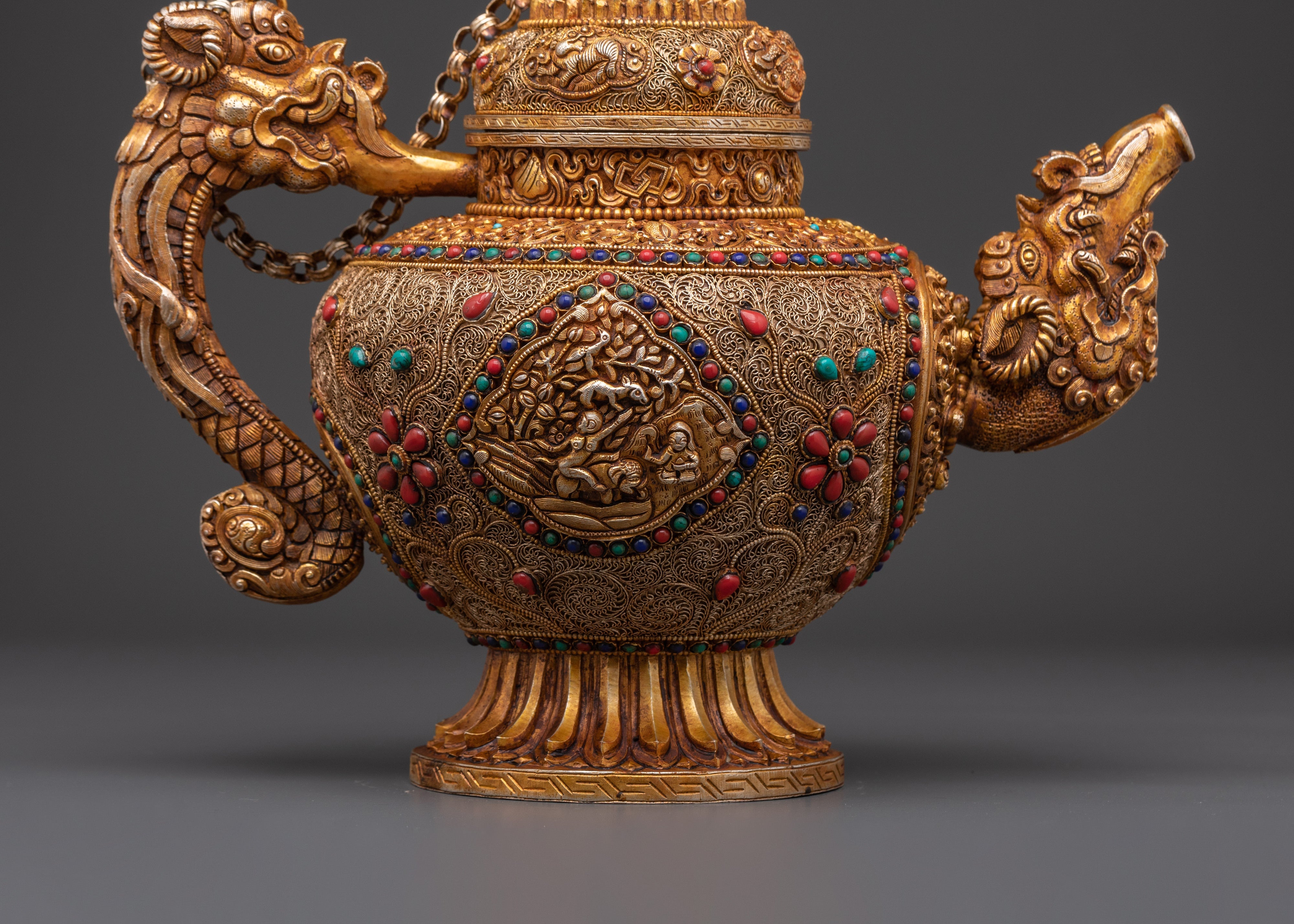 Decorative Tea Pot | Silver & Gold Plating