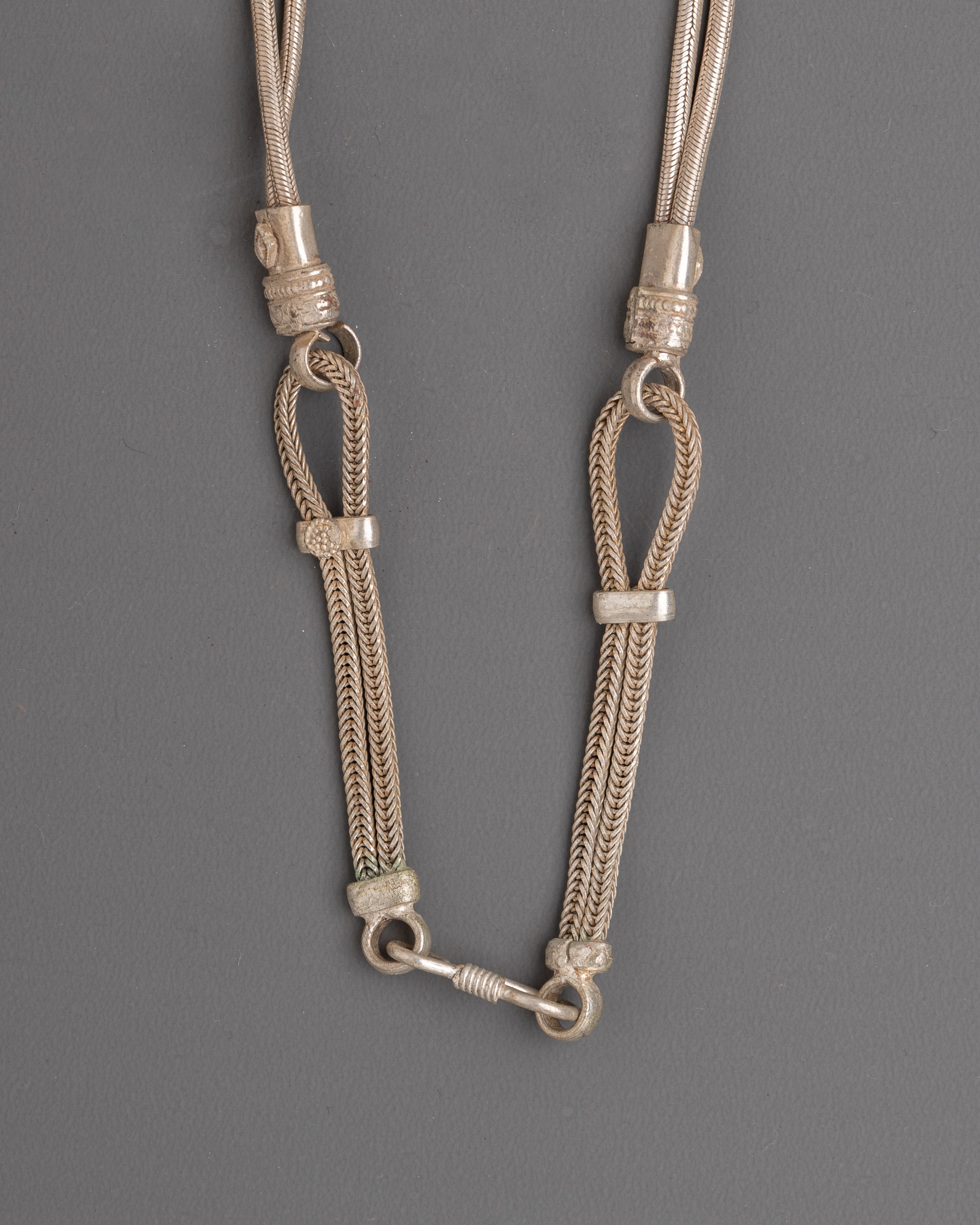 Handmade White Metal Necklace | Crafted Artisan Necklace